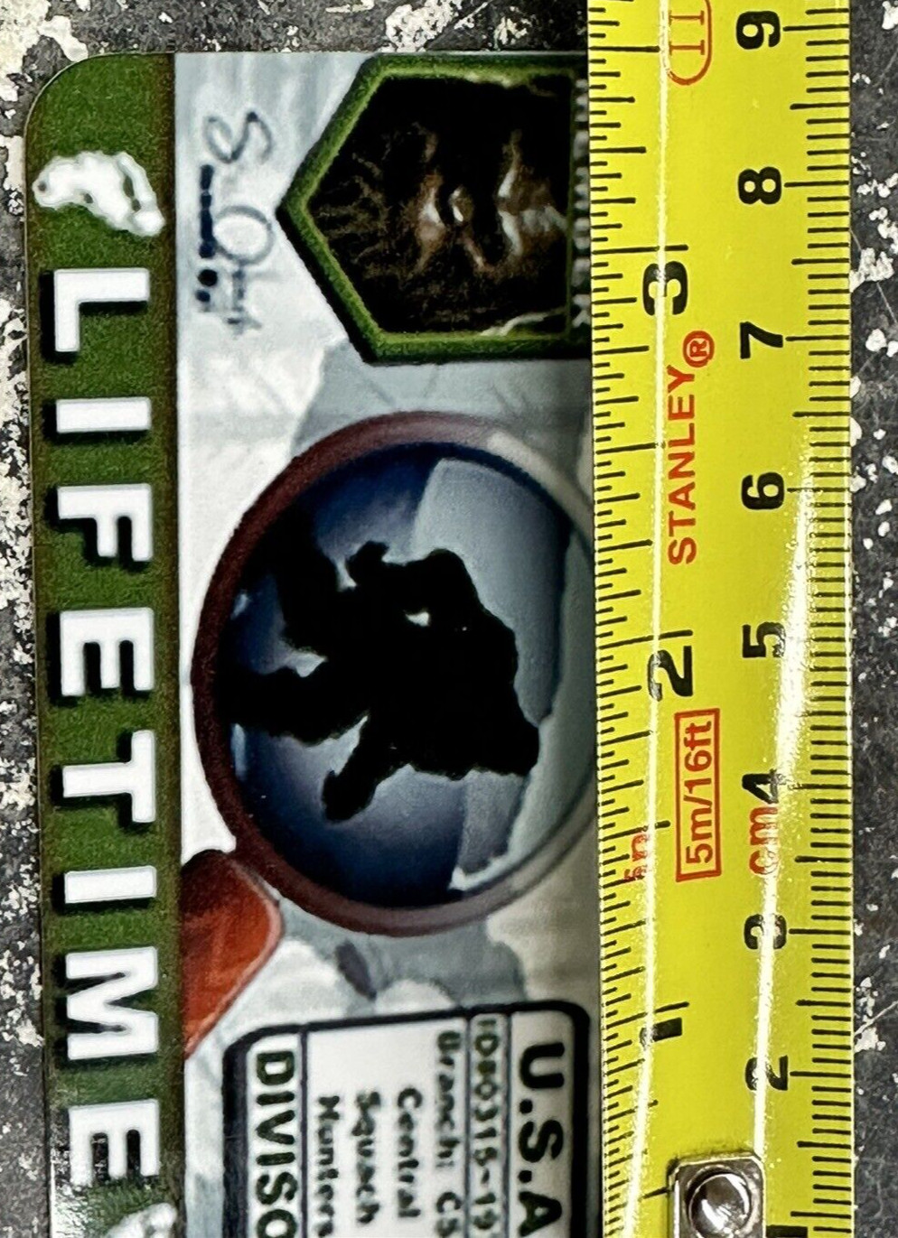 Bigfoot Search Permit USA Sasquatch Hunting License Aluminum Card Size 3.5" x 2"