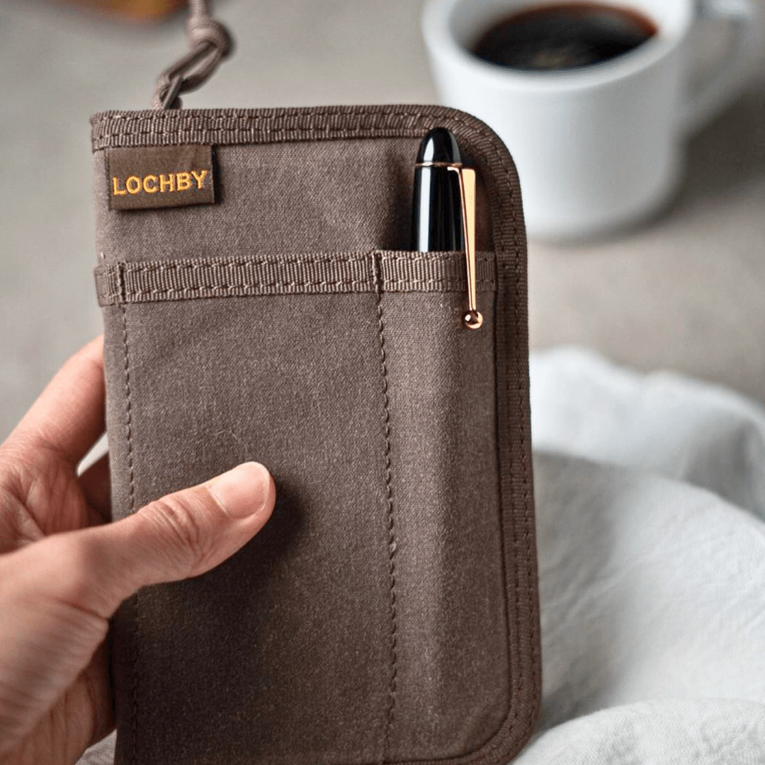 Lochby Pocket Journal Brown Waxed Canvas  | Travel Journal Notebook
