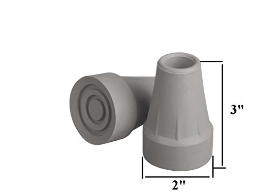 Crutch Tip Large Super, Gray, 7/8 Inchl / pair