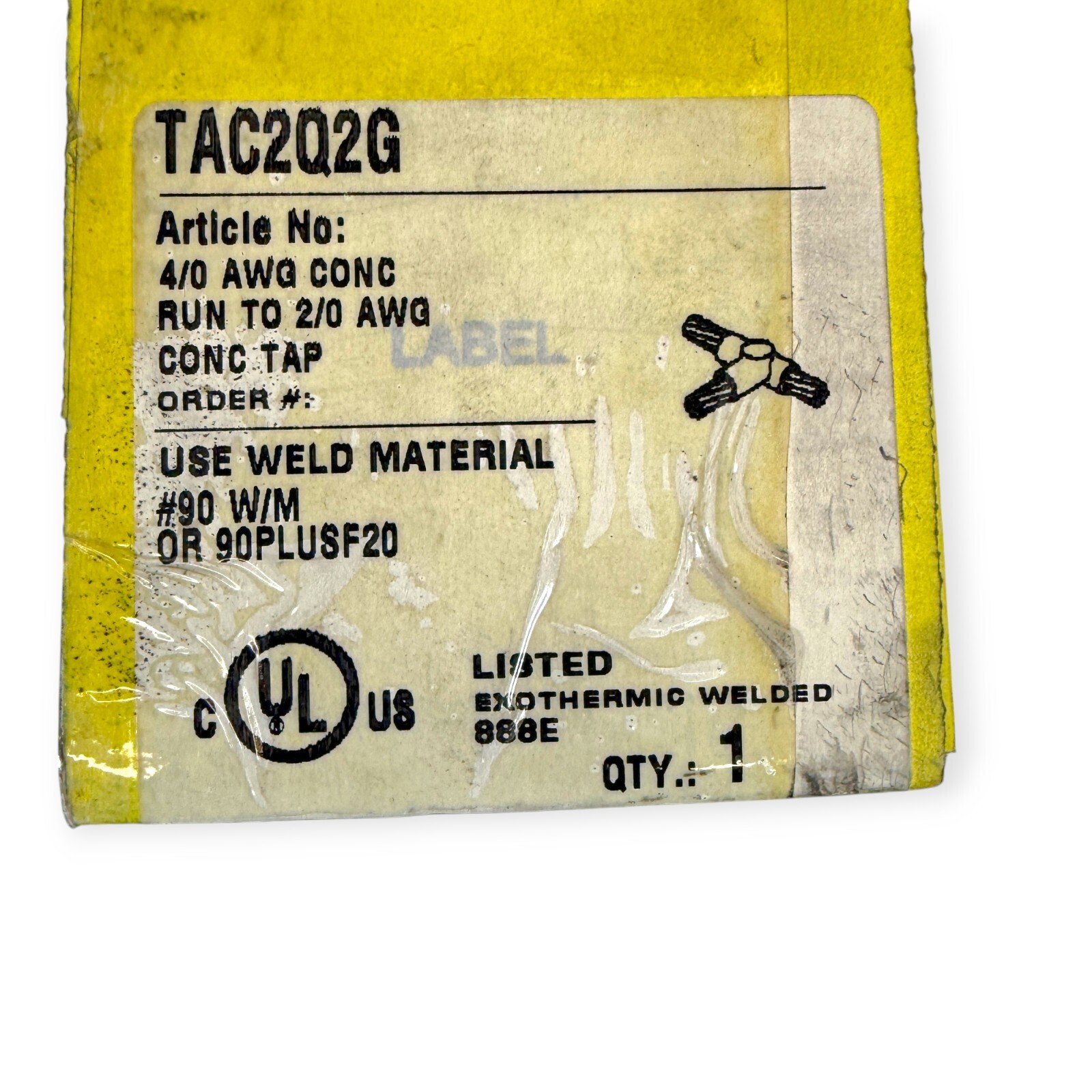 Erico Cadweld TAC2Q2G Graphite Mold for Welding Cable to Cable Tee 4/0 to 2/0