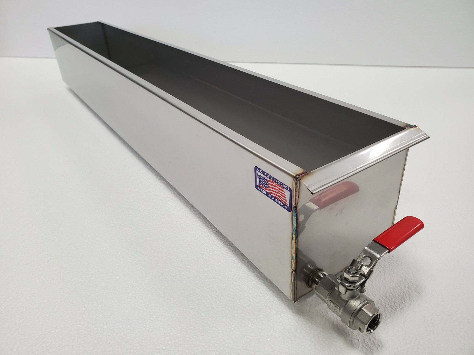 Budget Stainless Steel Parkerizing Tank, Gunsmith, blueing 40"x6"x6", 1/2" valve