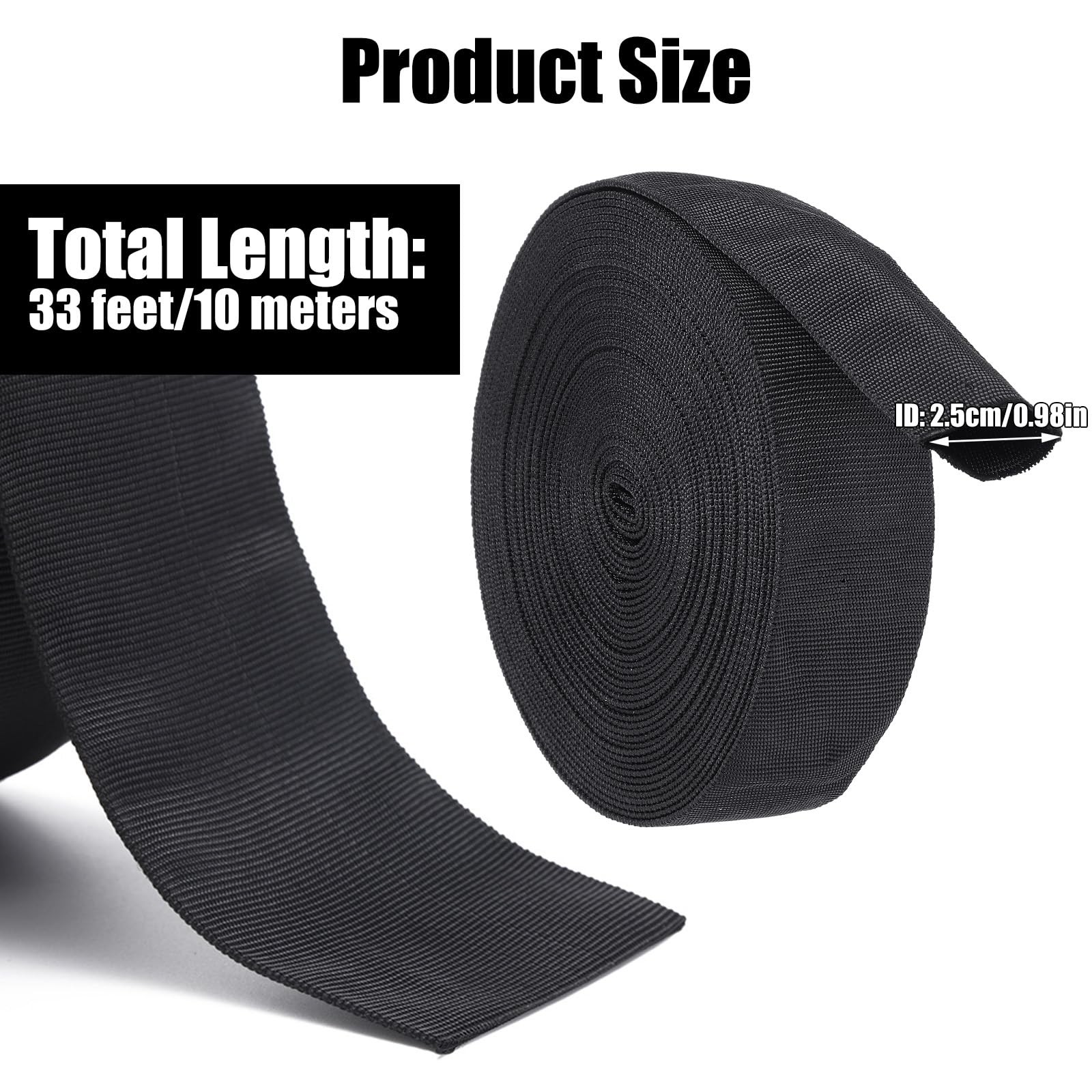 33 FT Nylon Hydraulic Hose Protector Sleeve Black Protective Cover Hose Sheath