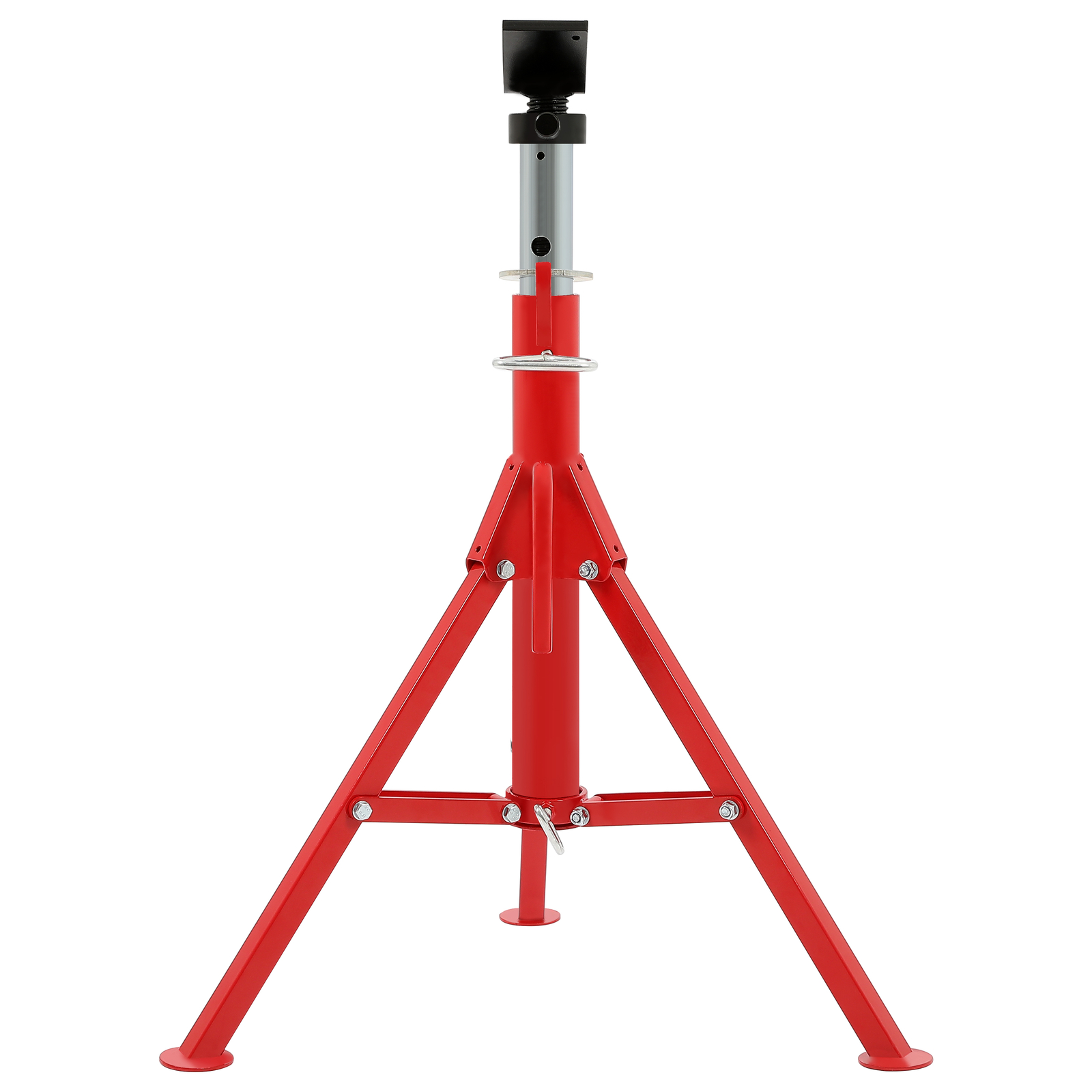 V-Head Pipe Stand Folding Tripod Jack 28"-52" Height 12" Pipe 2500LB Steel Red