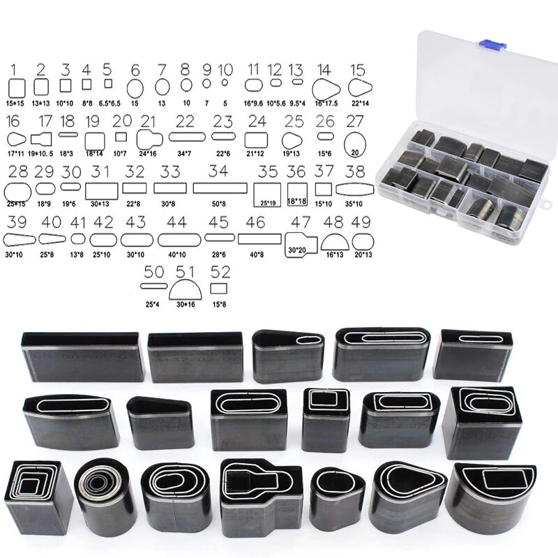 26/52 Leather Craft Hollow Hole Cutter Punch Tool Round Oval Rectangle Punch Set