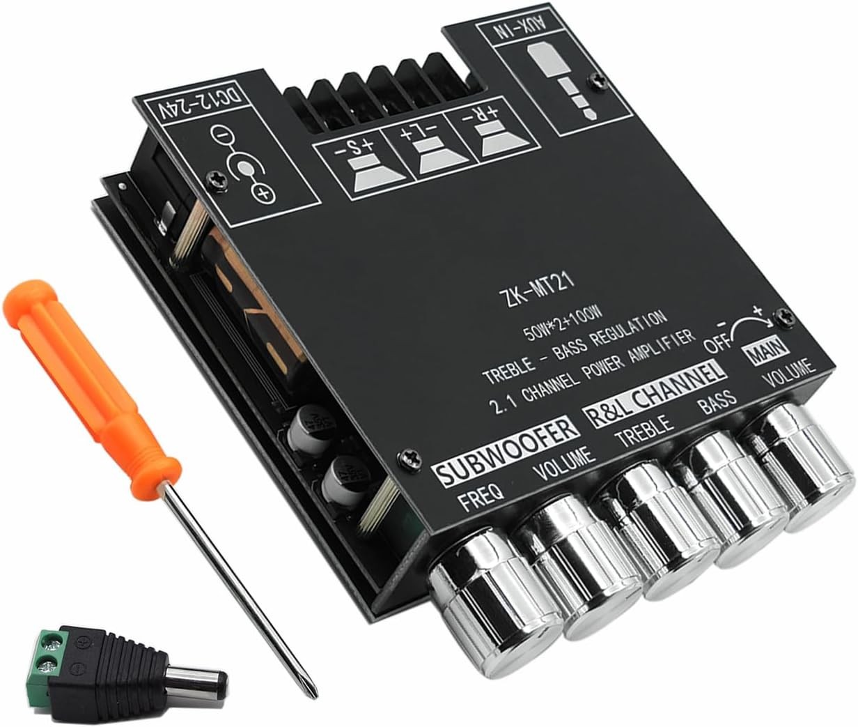 ZK- MT21 Bluetooth Amplifier Board 50W+50W+100W with Treble and Bass Control