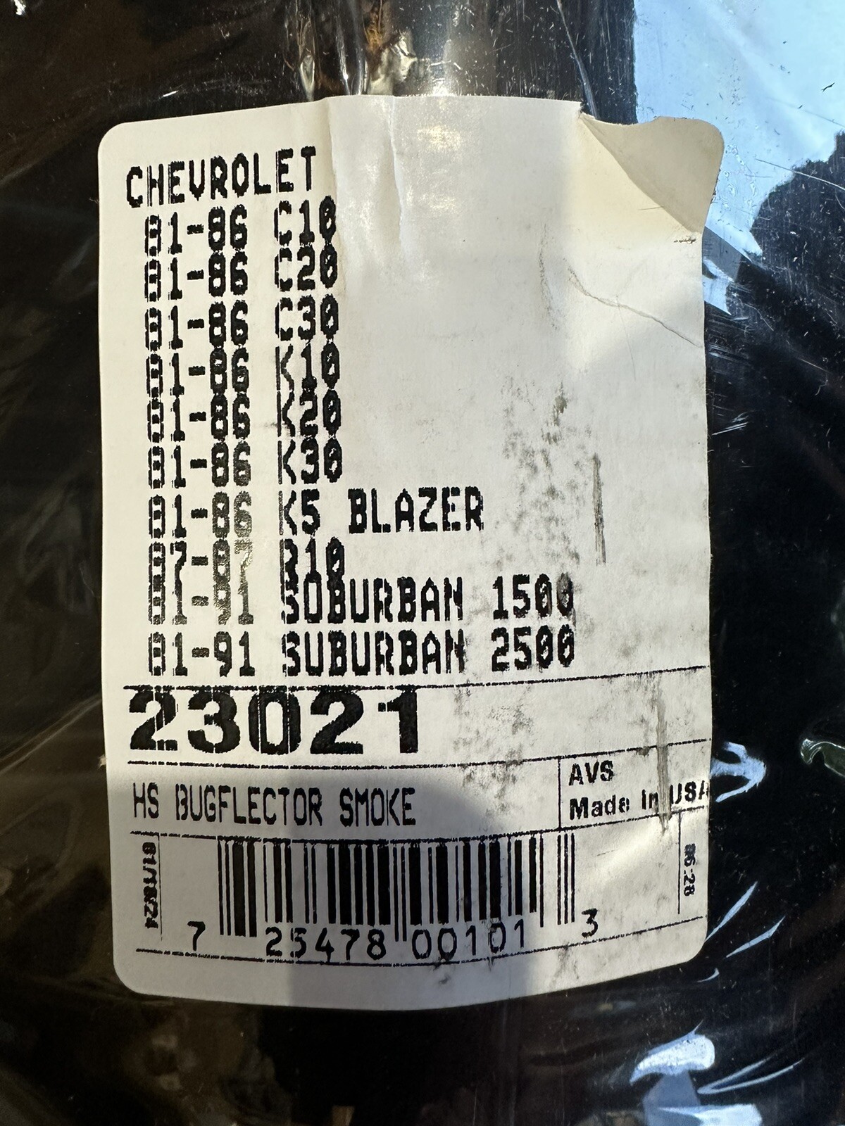 BugFlector Hood Protector Bug Shield Deflector 81-87 Chevy Square Body C10 K10