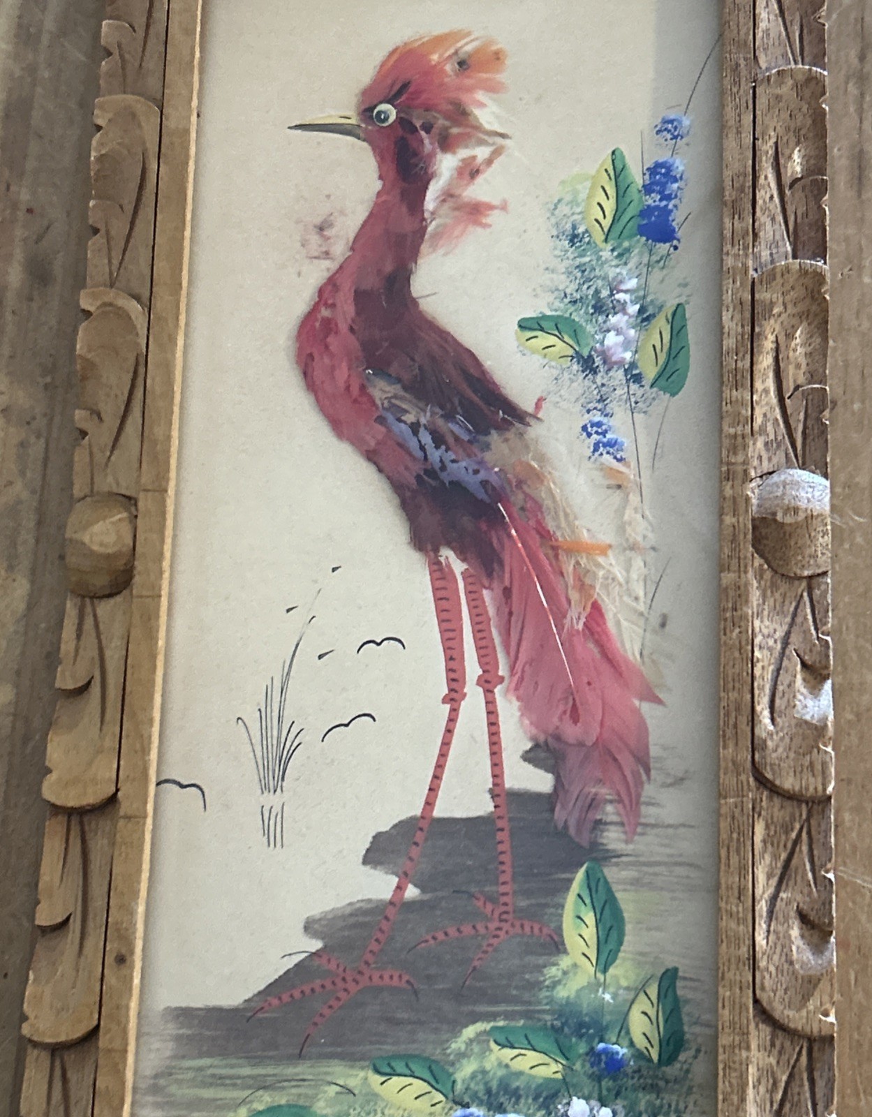 Set 3 VTG Mexican Feathercraft Bird Art Collection Handmade with Real Feathers