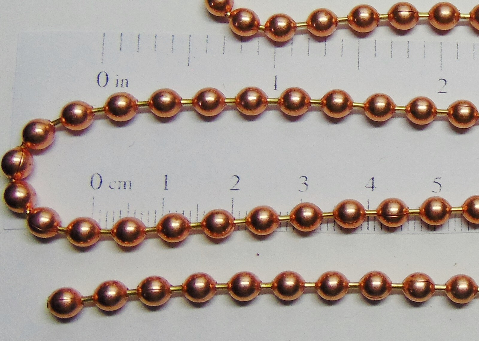 COPPER BALL CHAIN Necklaces 4.5mm ~3/16" round bead #10 Choose length + Quantity