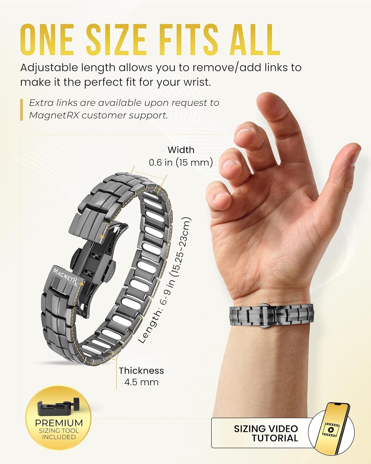 MagnetRX® Magnetic Bracelets for Men EllipseMAX 5X Strength 5,000 Gauss Magnets