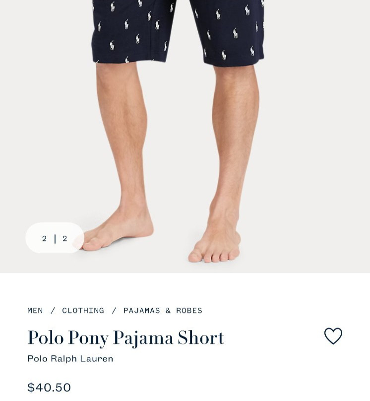 Ralph Lauren Polo Pony Pajama Shorts - Navy Blue - Medium