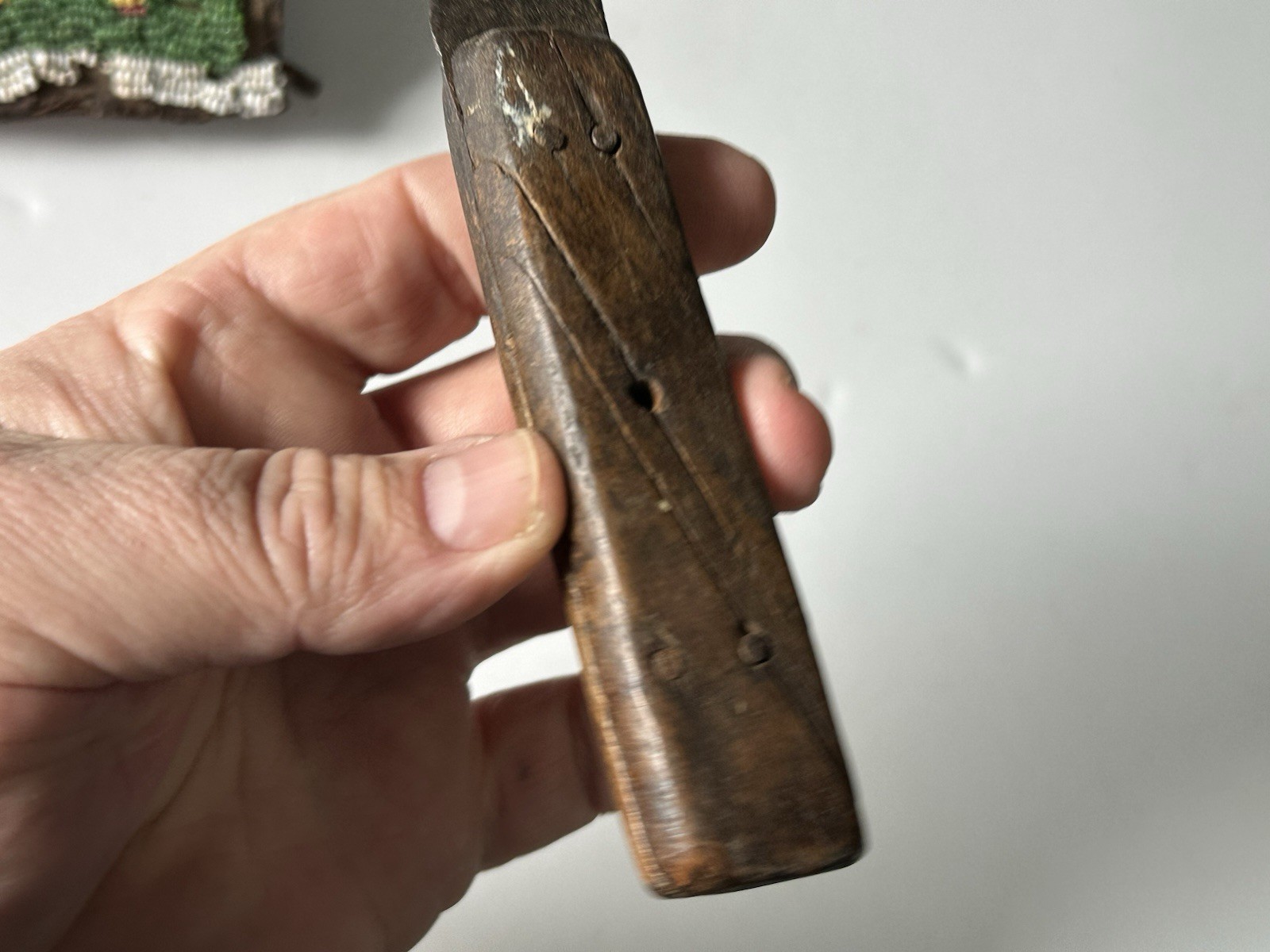 INCREDIBLE SIOUX PLAINS INDIAN HISTORIC BEADED KNIFE SHEATH, HISTORICAL