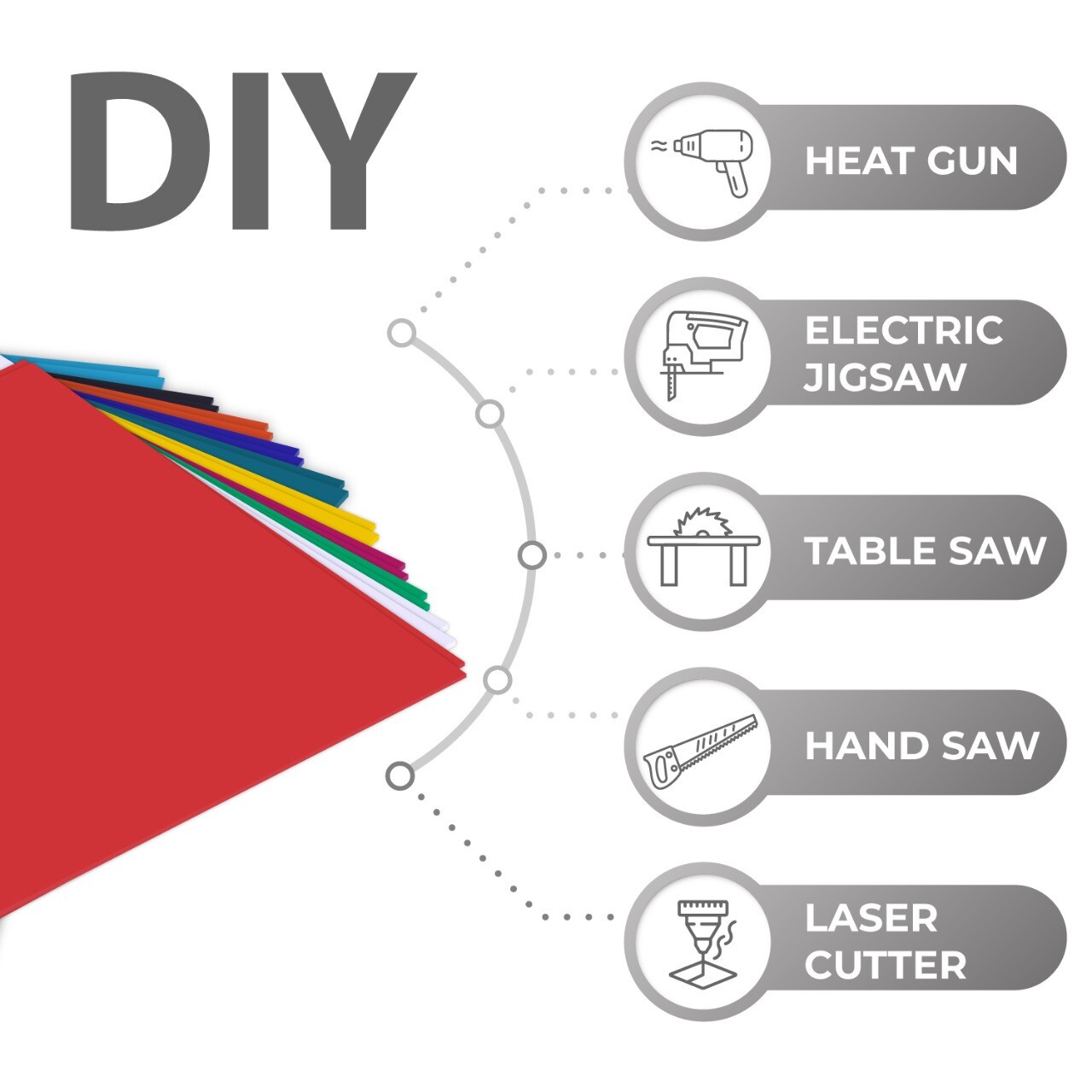 20 Pieces & 10 Colors Opaque Cast Acrylic Sheets 12" x 20" x 0.118" For Crafts