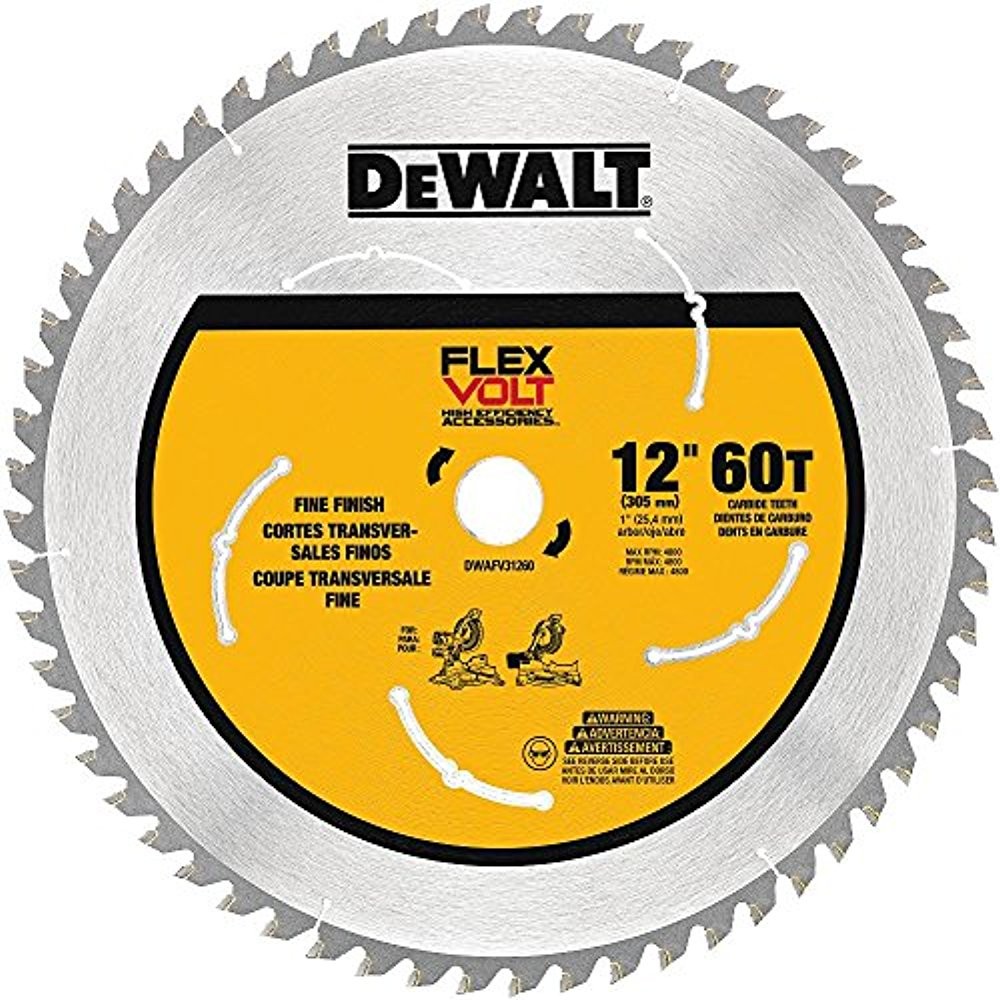 DEWALT DWAFV31260 Flexvolt 60T Miter Saw Blade, 12"