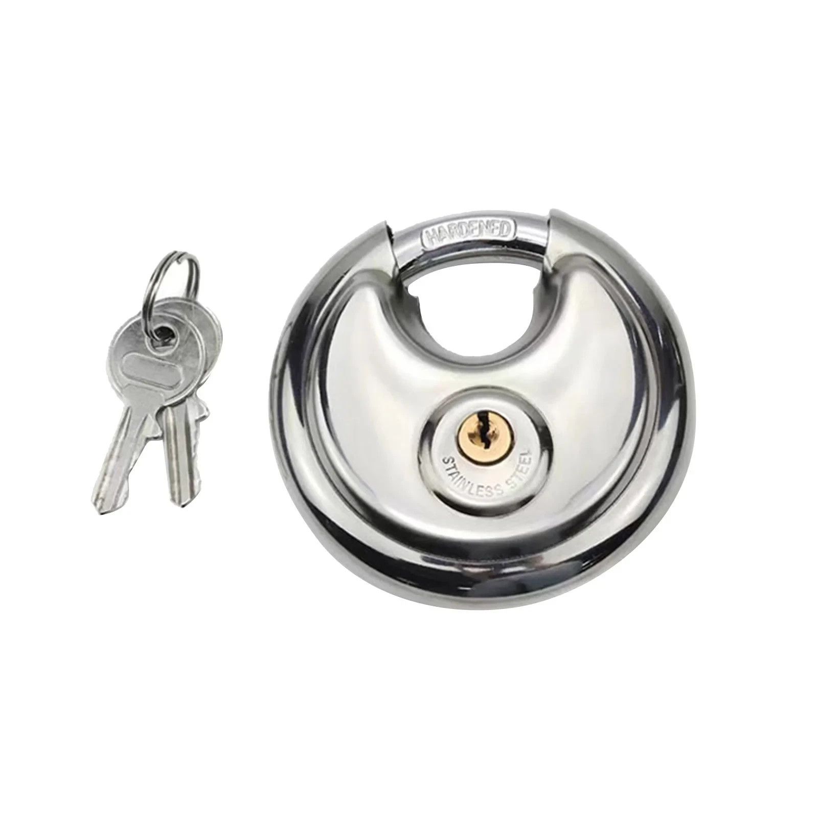 Disc Locks, Heavy Duty Steel Keyed Padlock Round Disc Locks for Storage 80mm
