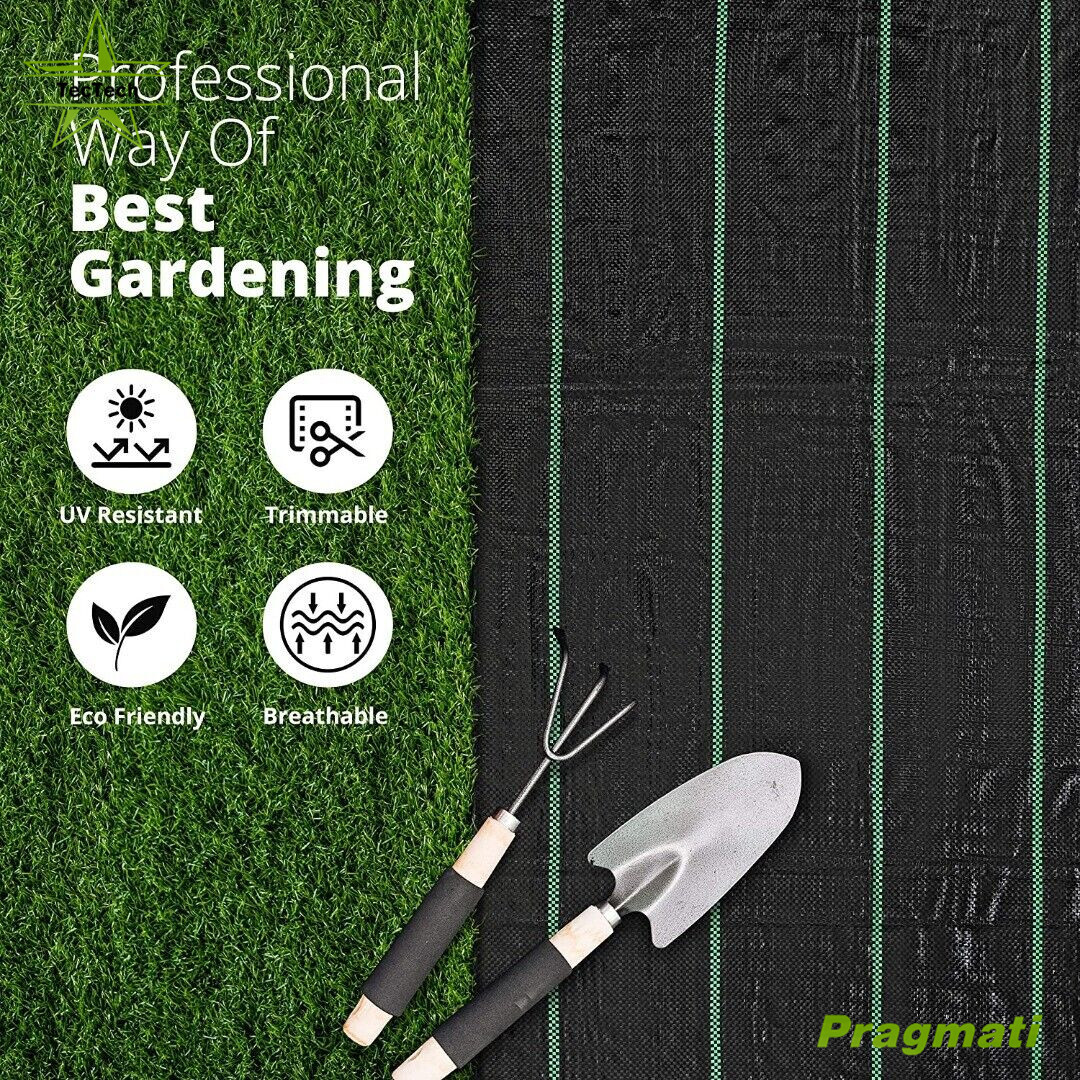 4FTx300FT Garden Heavy Duty Weed Barrier Landscape Fabric Block Gardening 3.2oz