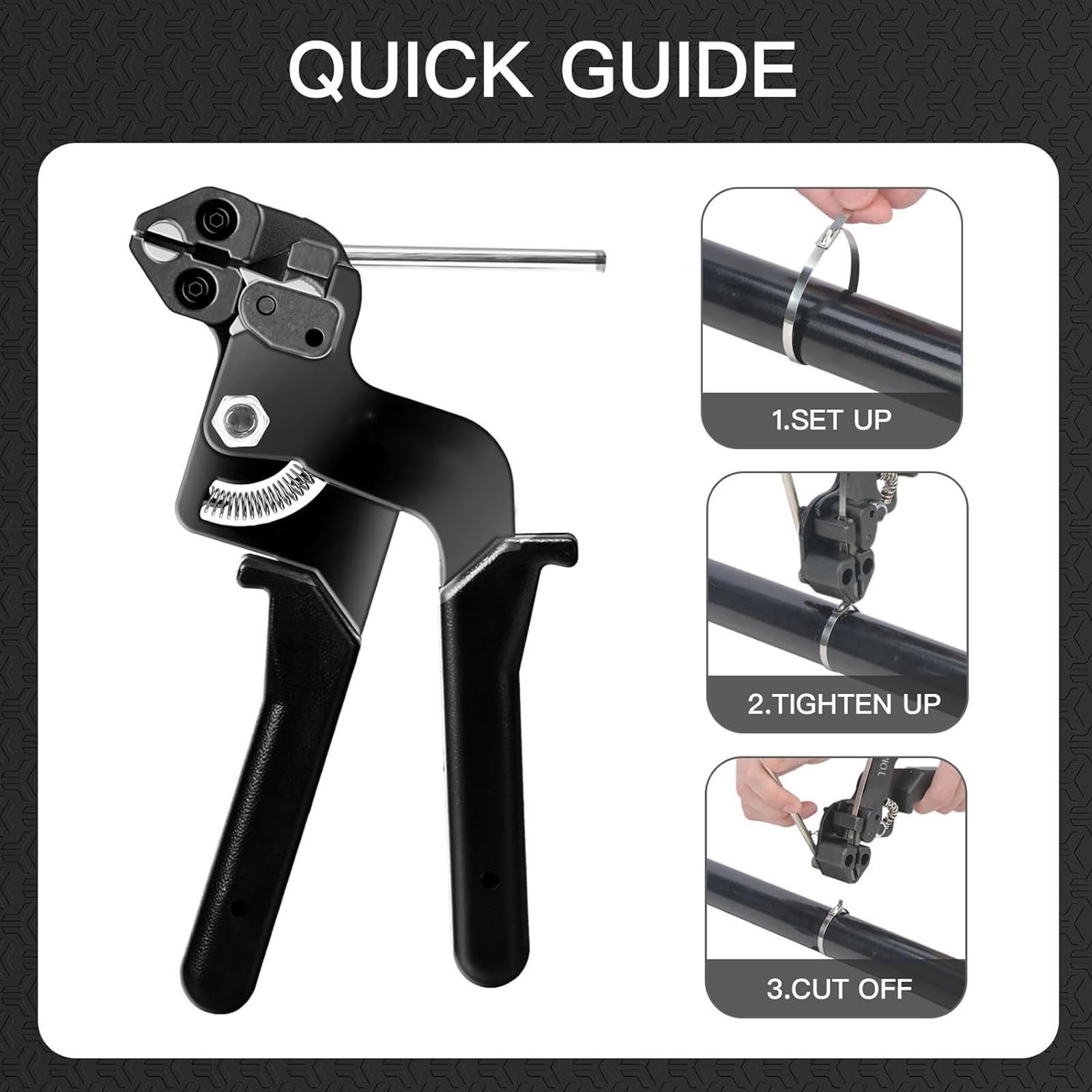1PC Metal Cable Tie Tool Gun Stainless Steel Cable Tie Plier Self-Locking Cutter