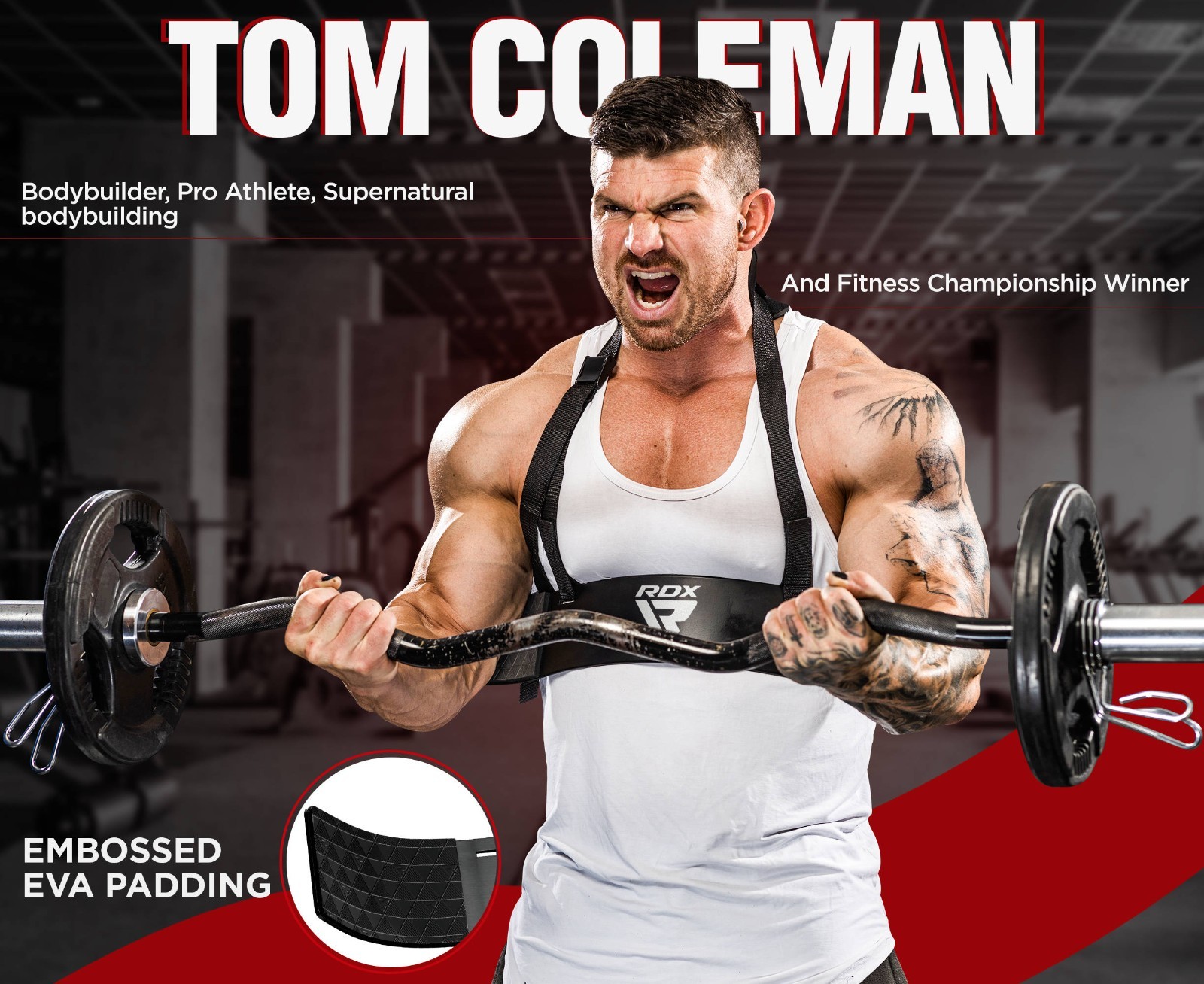 Arm Blaster by RDX, Heavy Duty Bicep Curl, Fitness Curl Support, Weightlifting