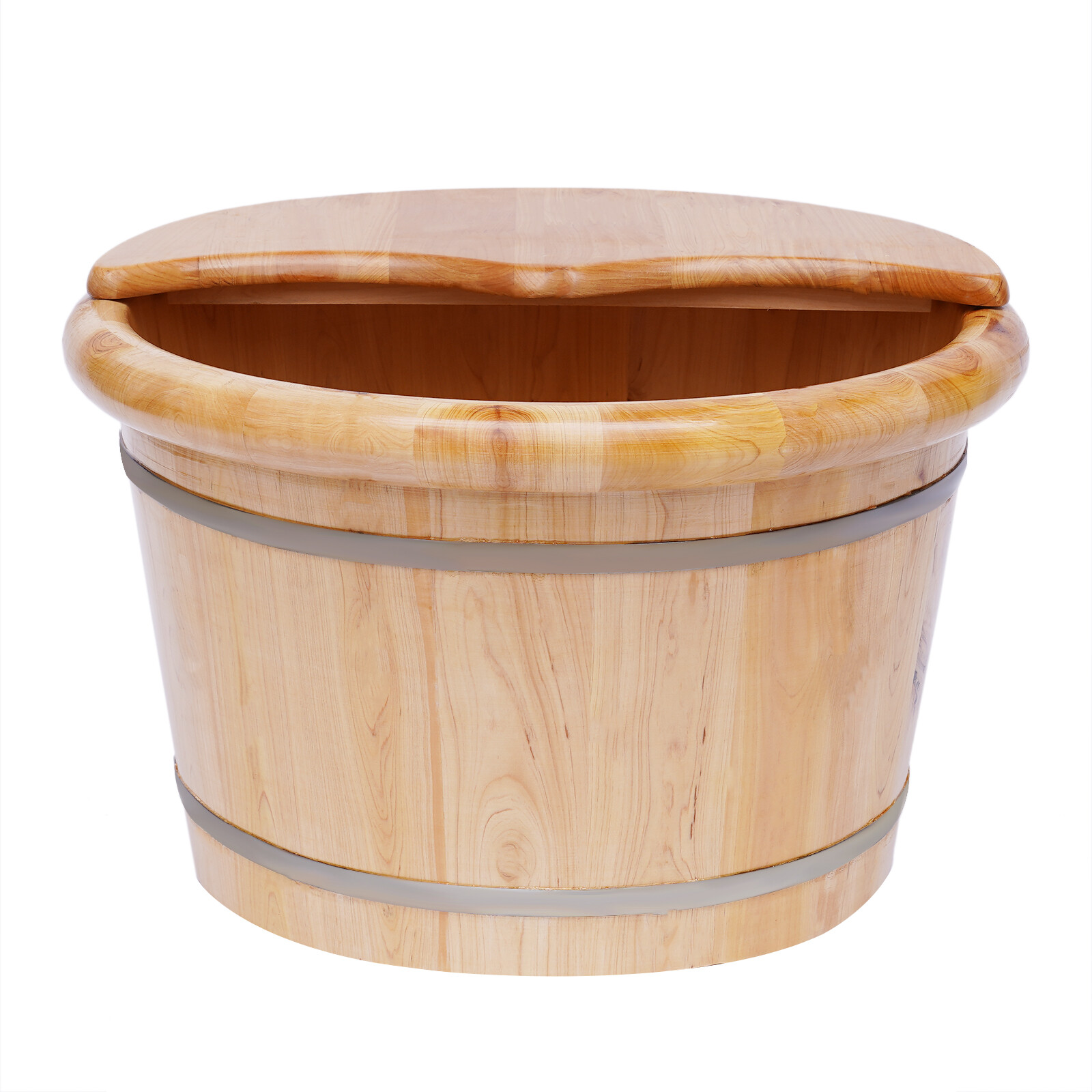 Cedar Wood Foot Basin Wooden Bucket Foot Bath Massage Plus Cover Plate +Massager