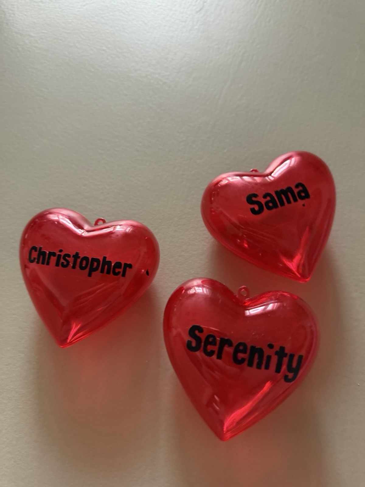 Heart Shaped Clear Red Plastic Containers w/tags 4 Pcs Party Supplies New