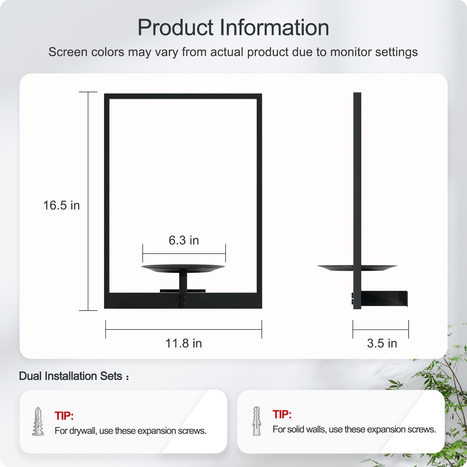 Black Metal Wall Plant Holder - 2-Pack Wall Mounted Plant Stands and Hanging ...