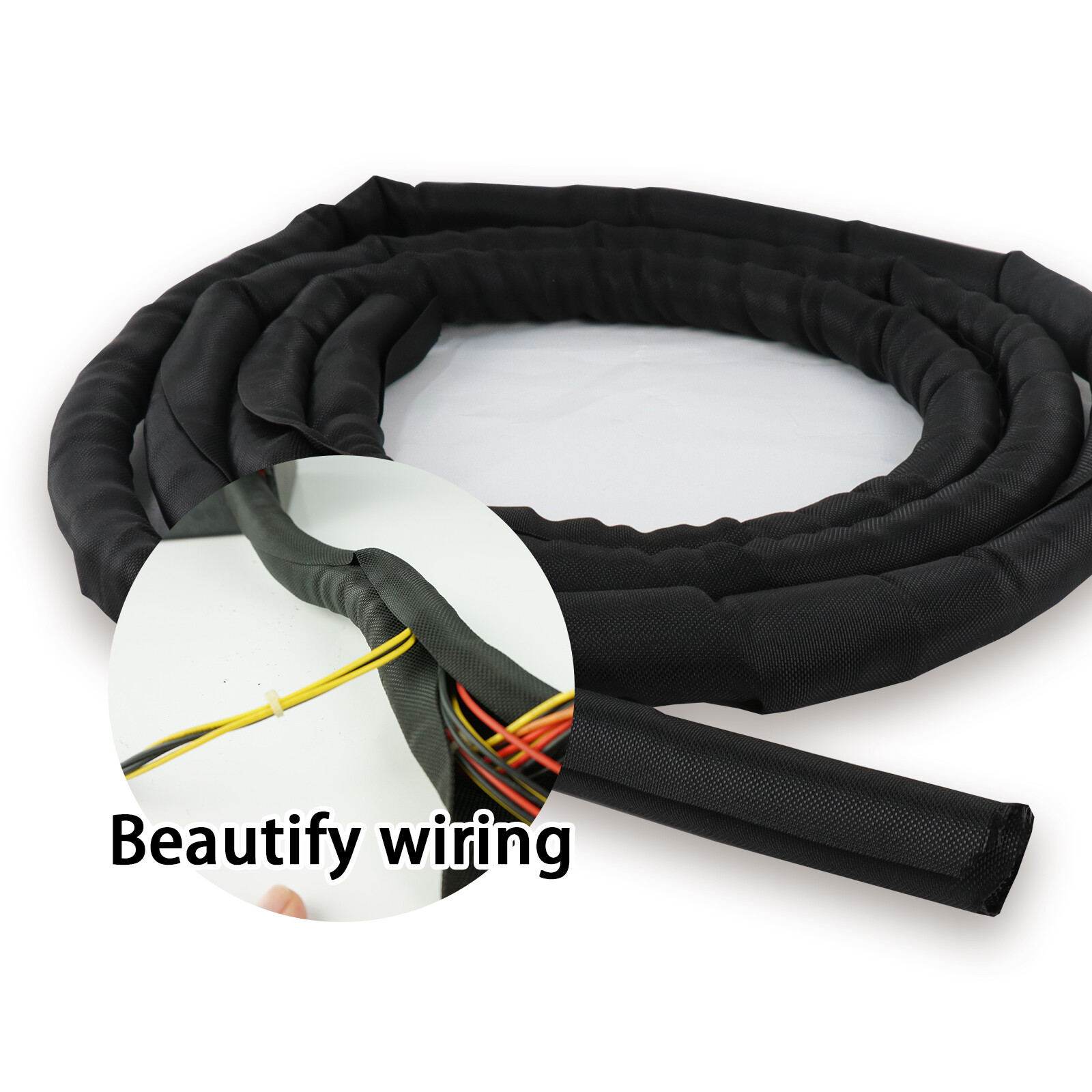 Braided Wire Loom Cord Protector Cable Management Auto Wiring Sleeve Sheathing