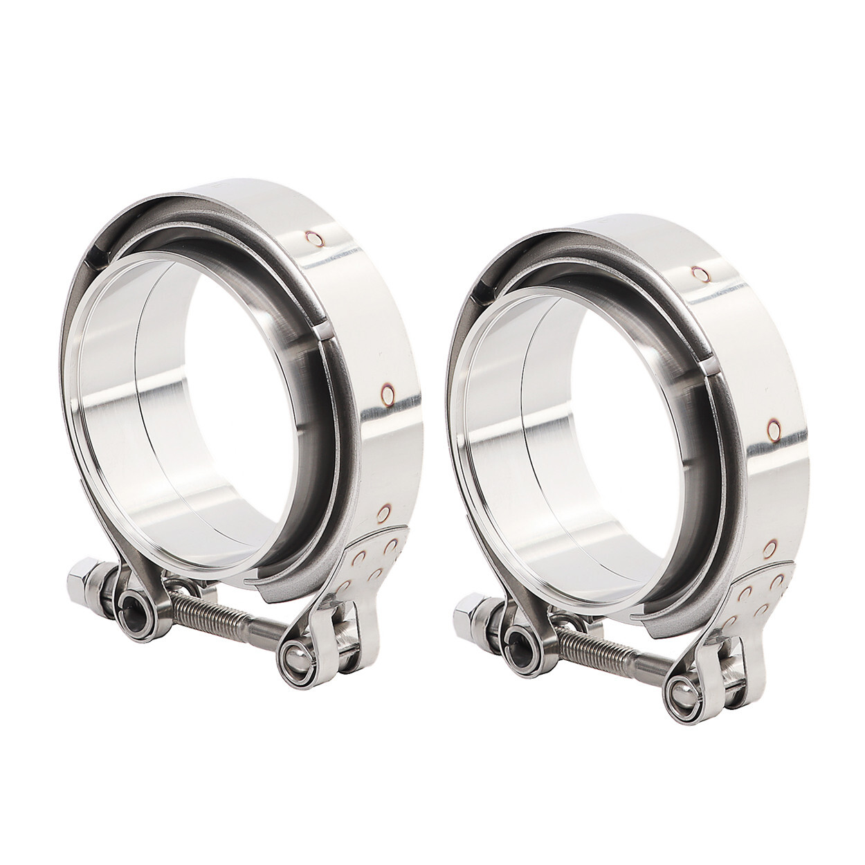 2.0 Inch V Band Clamp With Flange Male Female Stainless Steel Joins 2.0" OD 2Pcs