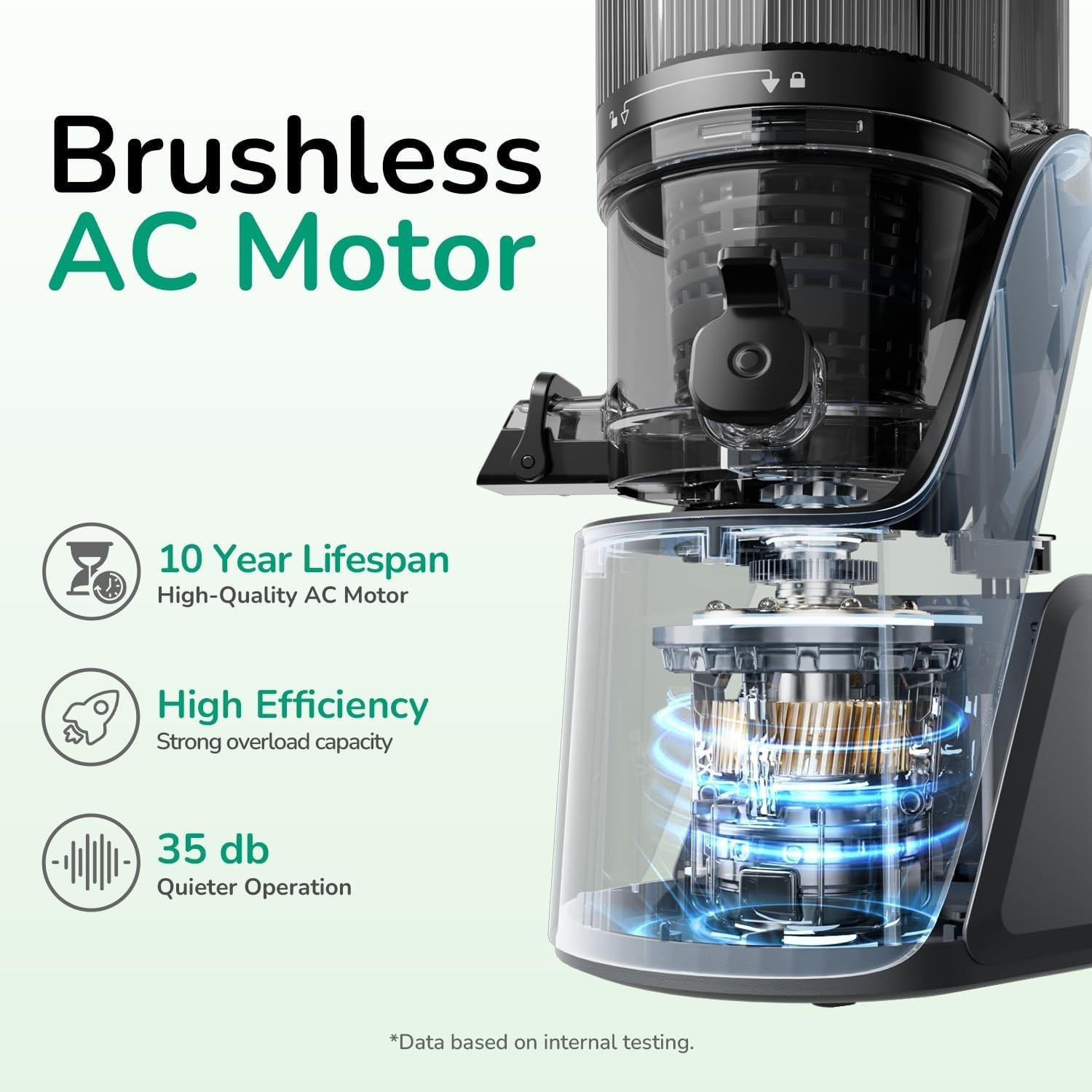 Canoly C16 Cold Press Juicer, 6" Extra Wide Feed Chute, 3-IN-1 Strainers (Juice