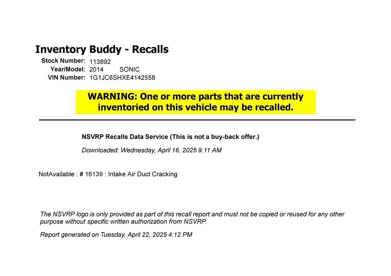 2013-2014 CHEVROLET SONIC Body Control Module BCM 13589097