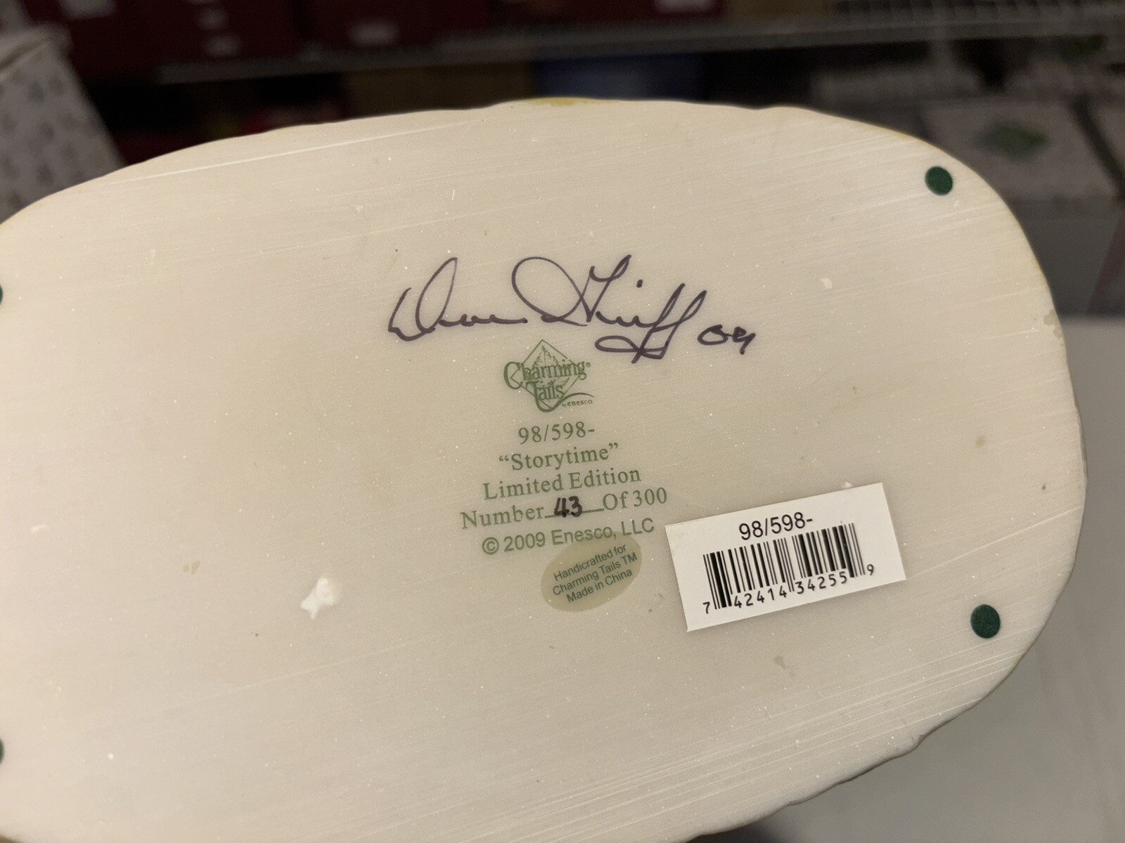 Charming Tails Storytime Figurine 98/598 Signed Dean Griff LE 300 NEW 6" RARE