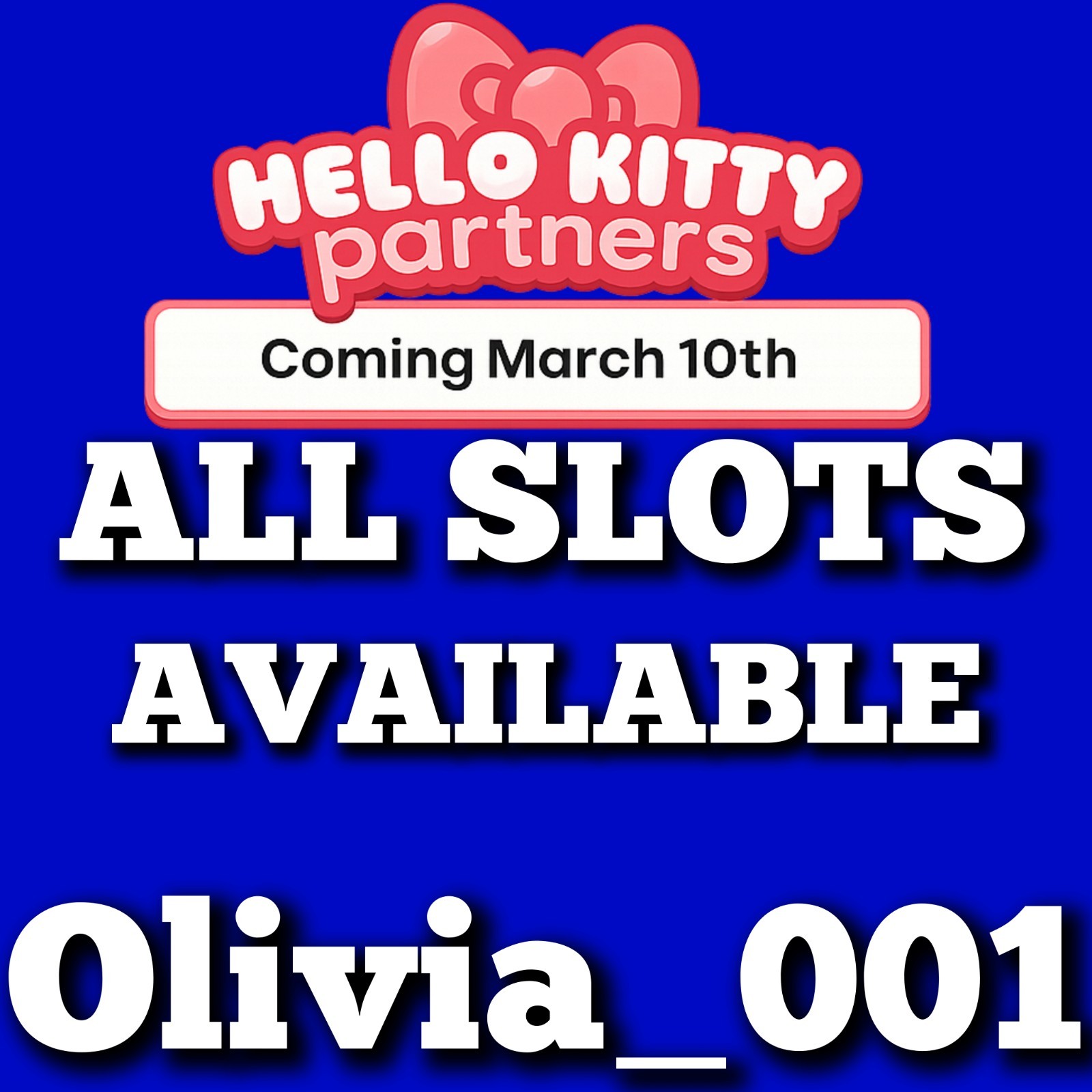 Mono_Poly_Go HELLO KITTY PARTNERS EVENT :- All Type Of Slots :- Guaranteed