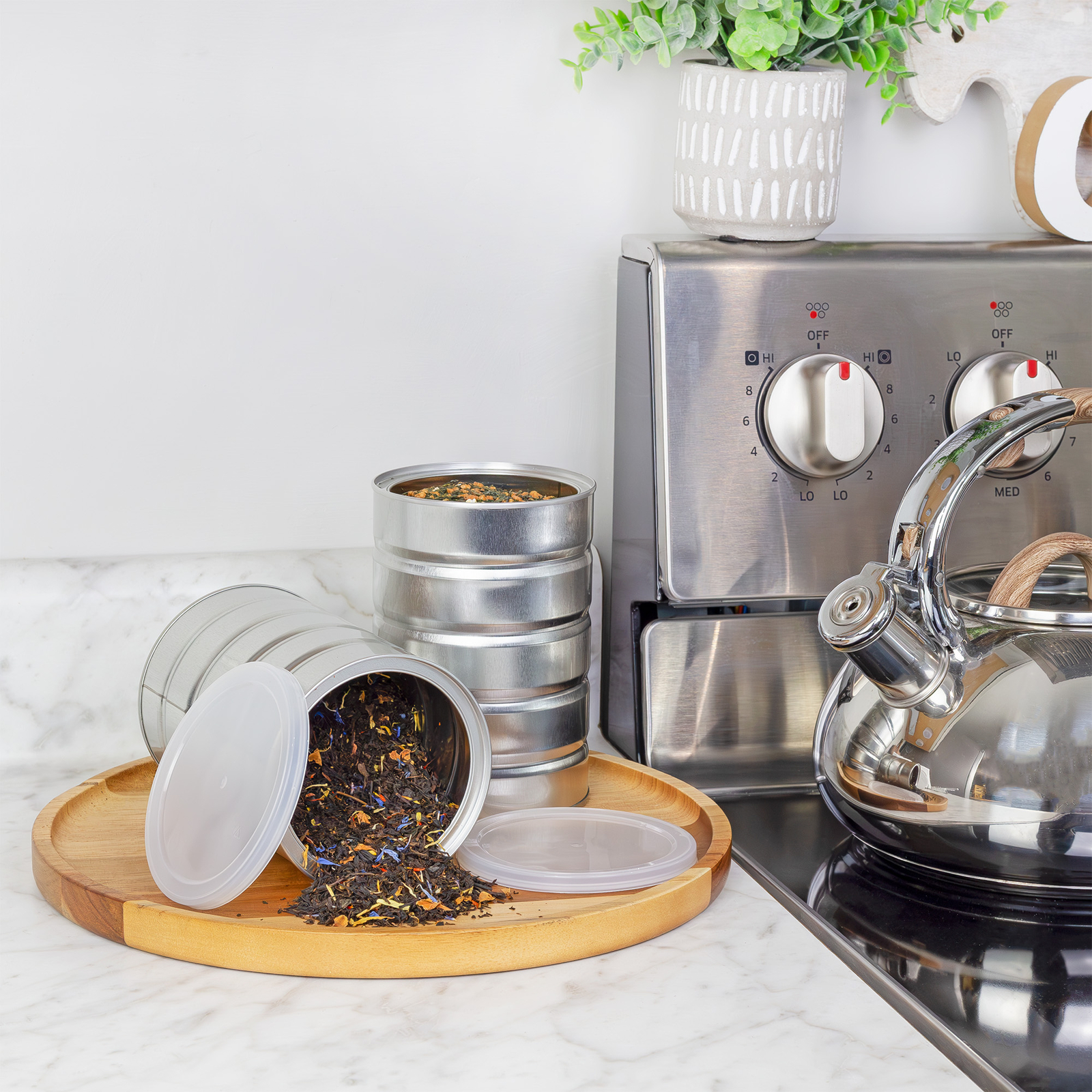 Empty Coffee Cans 4pk, Metal Cans for Kitchen Storage, Baking, Coffee Packaging