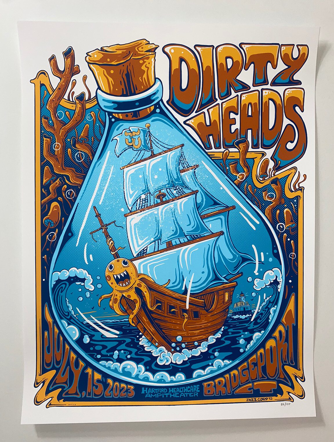 Dirty Heads Poster Bridgeport CT 2023 #’d X/135 Silkscreen Official Show Edtn