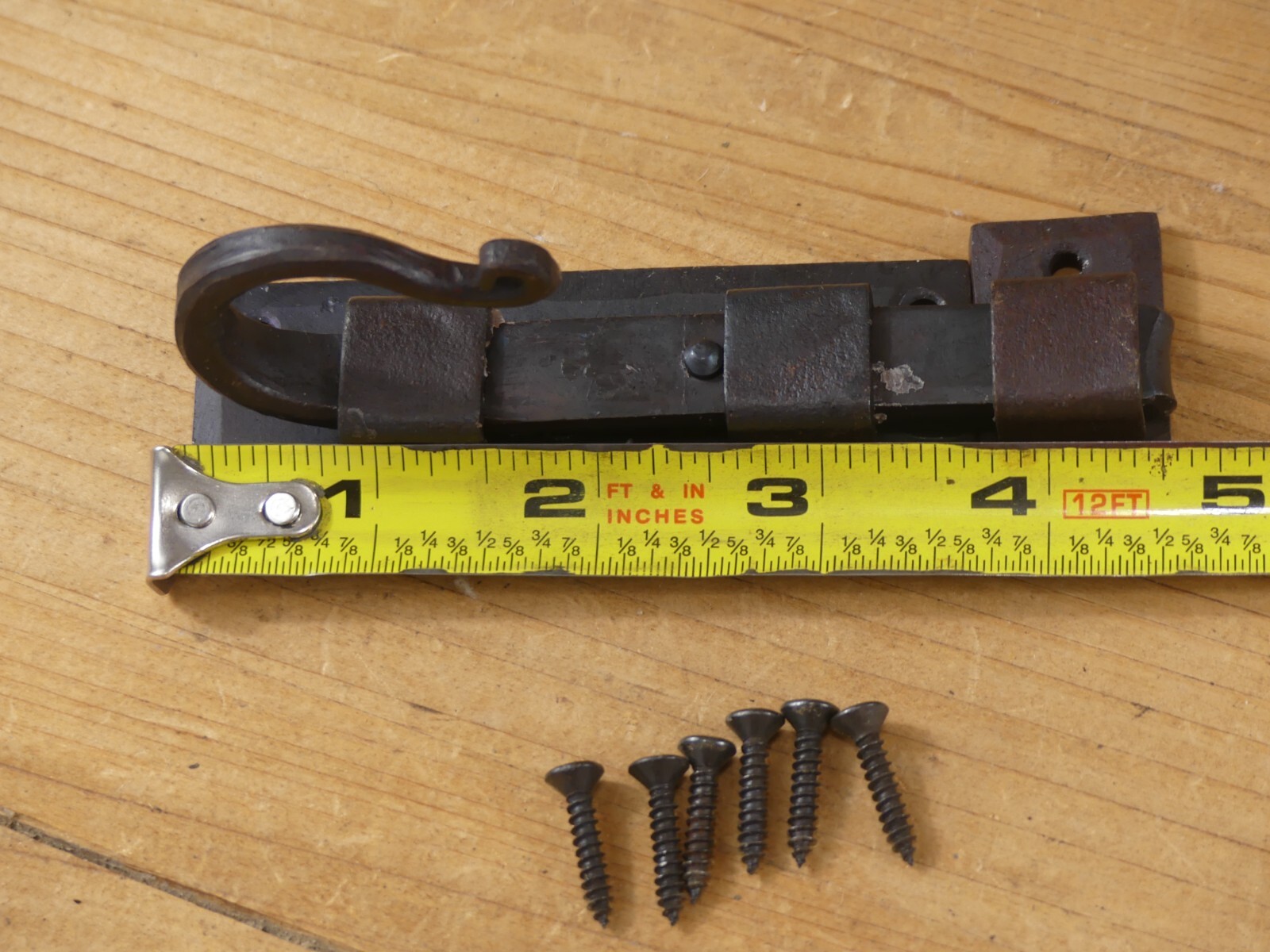 IRON FLAT SLIDING LOCK CABINET DOOR CUPBOARD DEAD BOLT SLIDE LATCH BARN BARREL