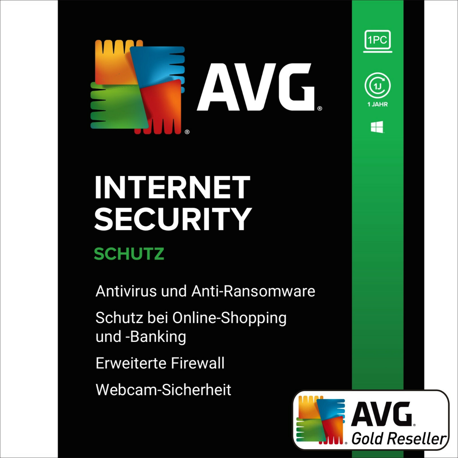 AVG Internet Security 2024 | 1PC 1 Jahr | Vollversion/Upgrade Promotion UE DE