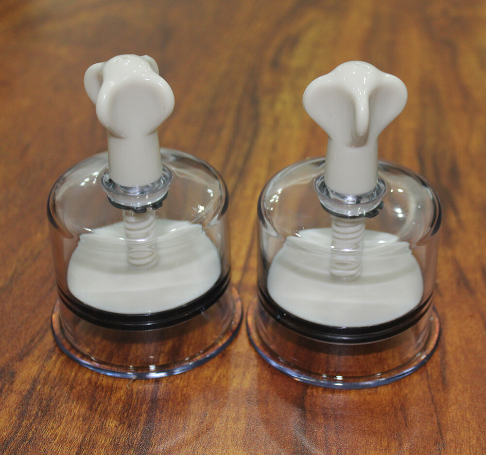 2pcs Vacuum Twist Nipple Cupping Sucker Breast No Pump Enhancer Enlarger Suction