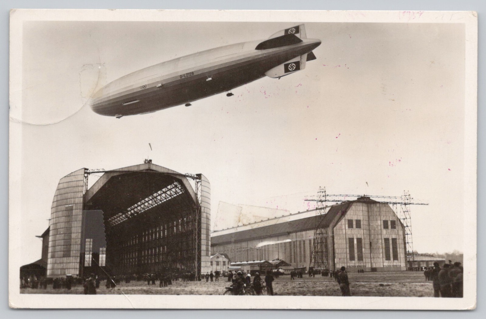 1936 Hindenburg LZ129 First Return Flight RPPC Postcard Lakehurst to Frankfurt