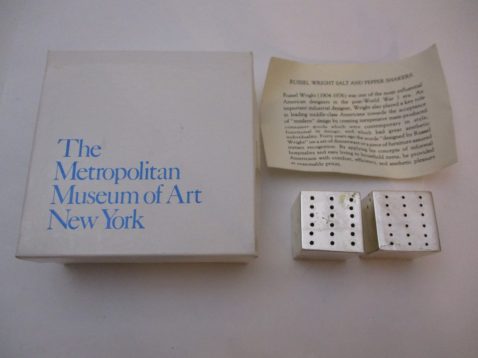 Vintage Russel Wright Sterling Salt Pepper Shakers Metropolitan Museum Art MMA