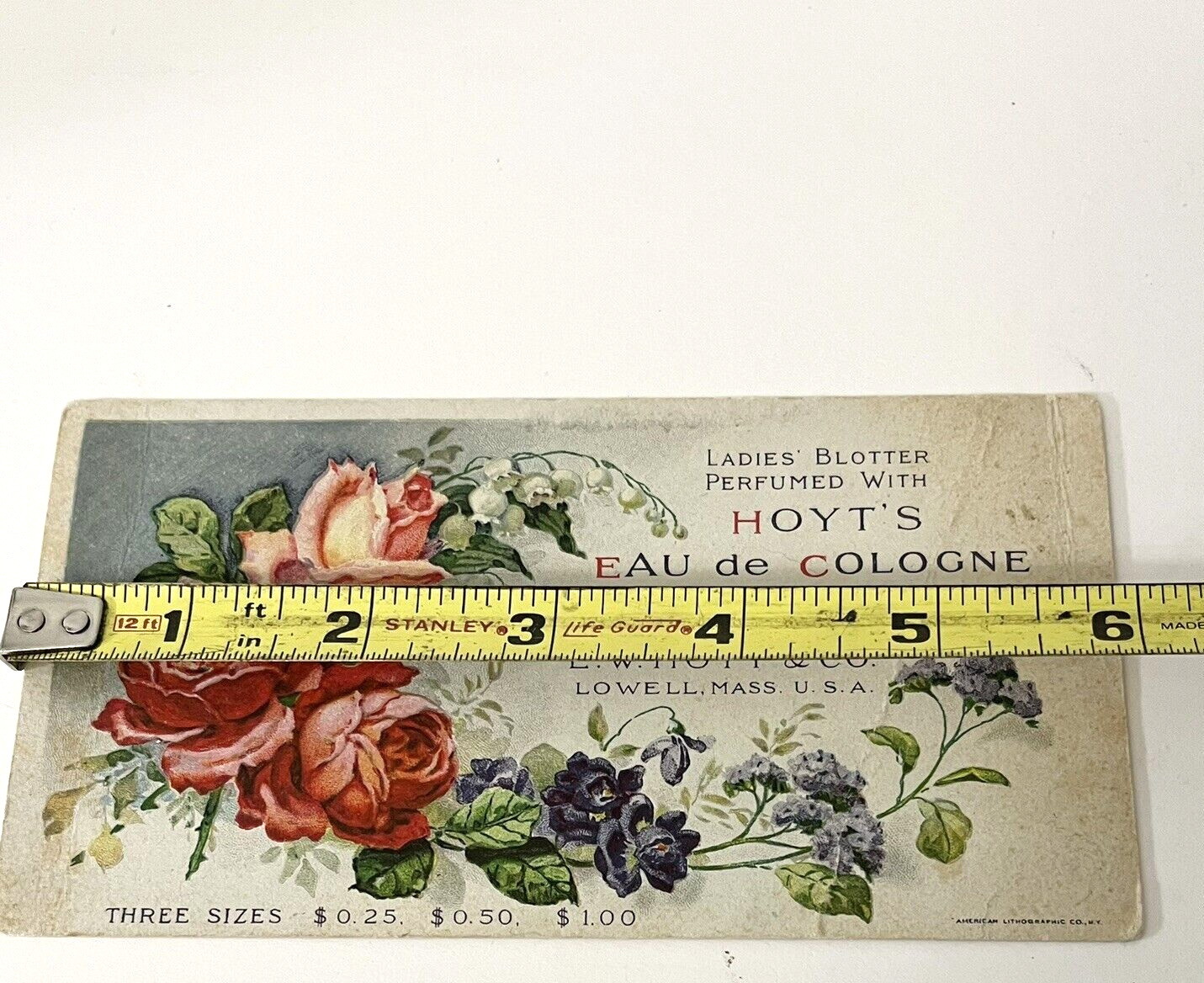 Stillwater MN Hoyt's Eau De Cologne Perfume Victorian Trade Card Flowers Roses