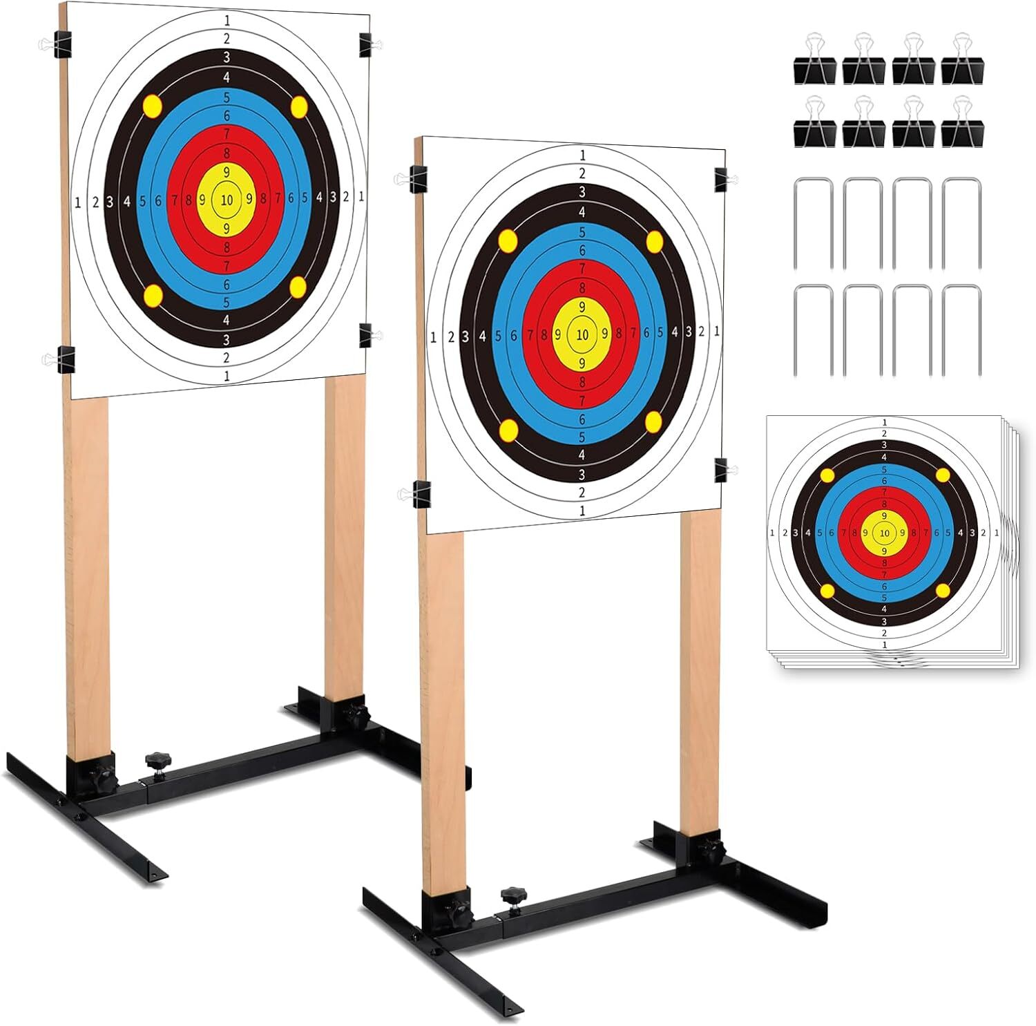 2Pack Metal Shooting Target Stand Base,Adjustable Paper Target Holder USPSA/IPSC