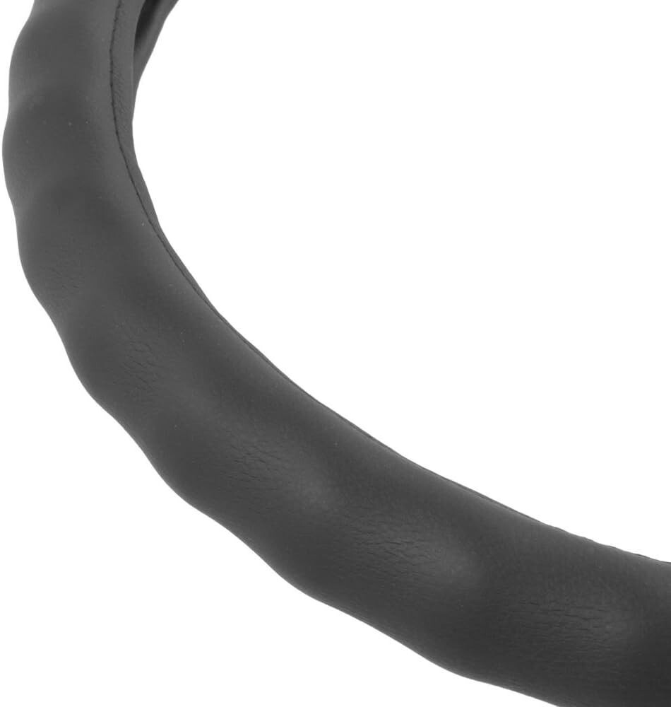 Genuine Leather Steering Wheel Cover for Car SUV Truck Large 15"-16" Black