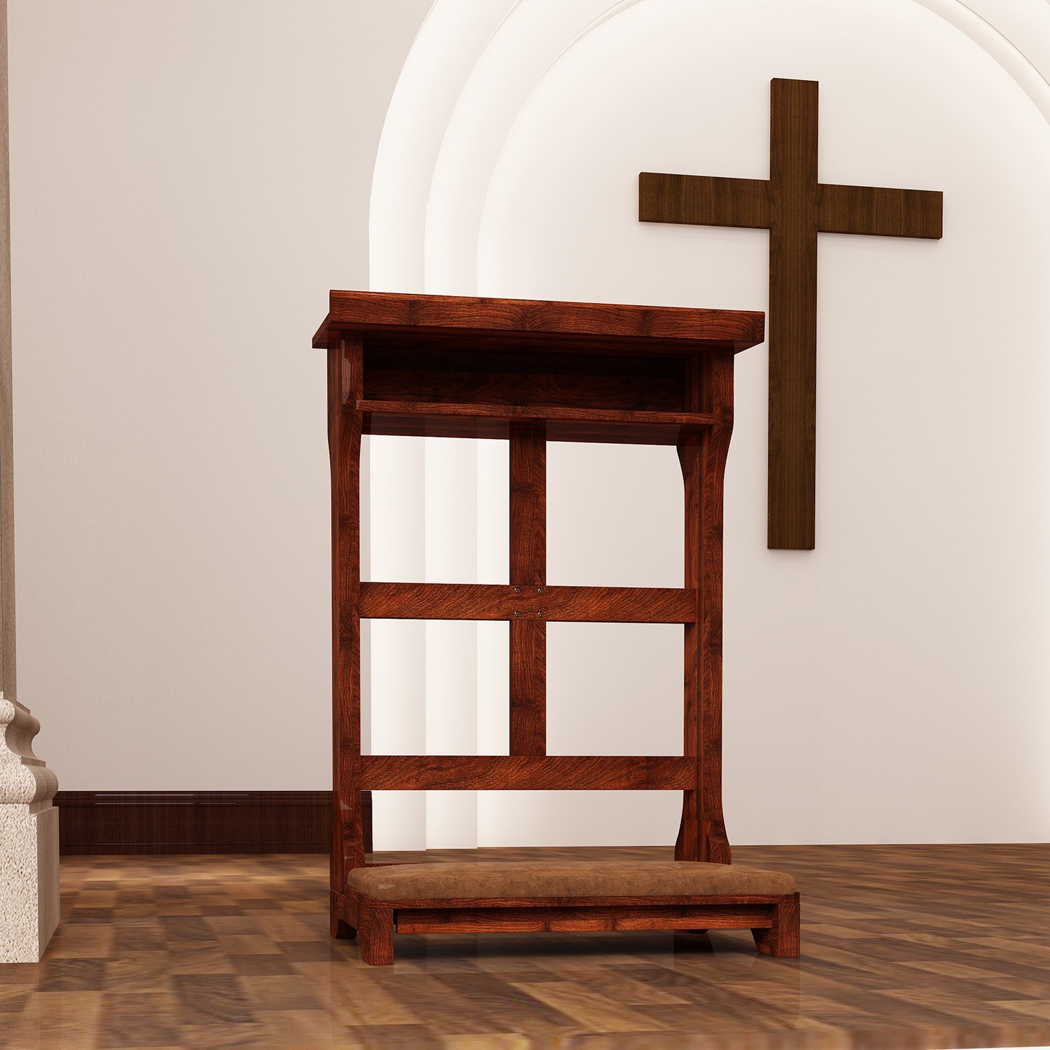 JFHID Wood Prayer Bench Kneeler Prayer Table at Home Church Kneeling Stand Stool