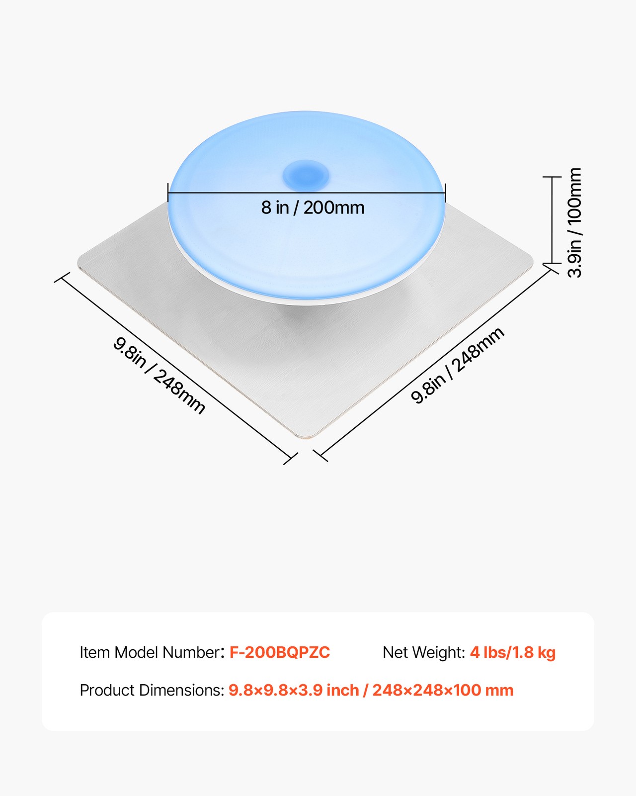 VEVOR Pond Aerator Air Diffuser 8 in Lake Aeration Diffuser with Weighted Base