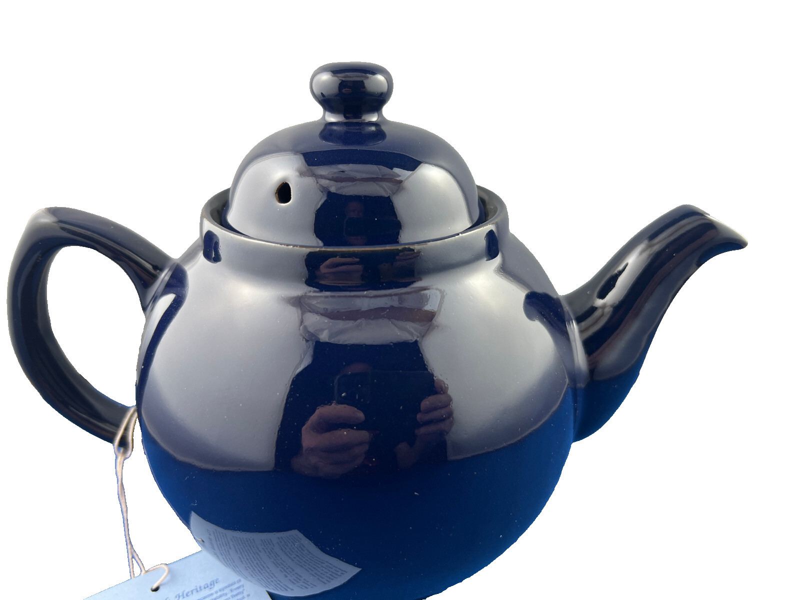 GENUINECOBALT BETTY, Red Clay, Rockingham Glaze, 4 Cup Tea Pot, MADE IN ENGLAND