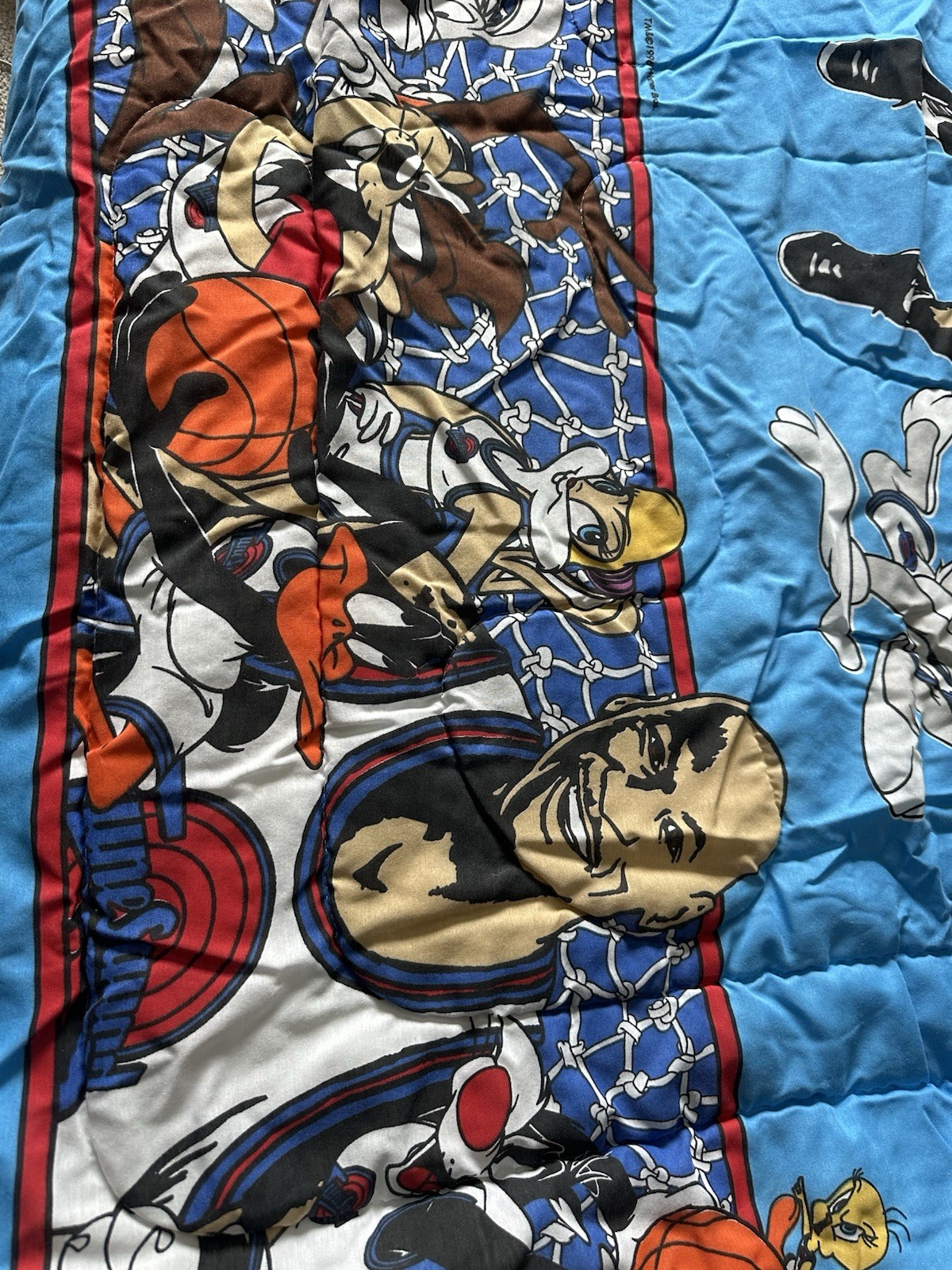 Vintage 1996 Space Jam Comforter Michael Jordan Looney Tunes Bugs Bunny TWIN