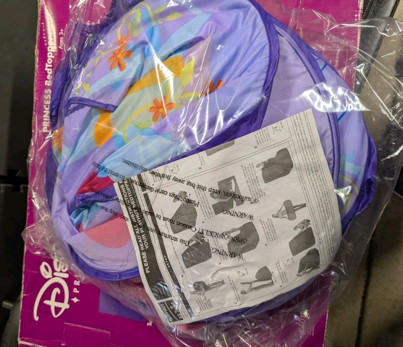 2004 Vintage Disney Princess Playhut Twin Bed Topper Canopy Original Box