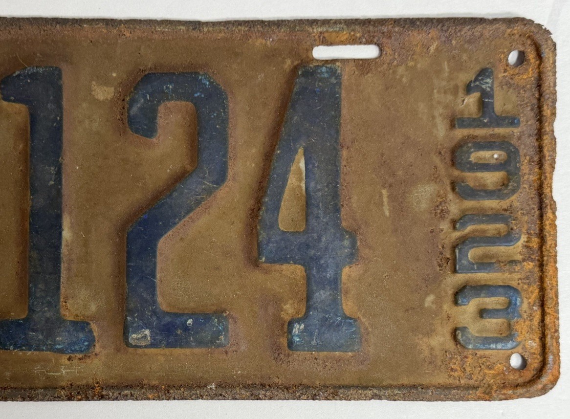 Vintage 1923 Tennessee License Plate 91124 Antique Auto