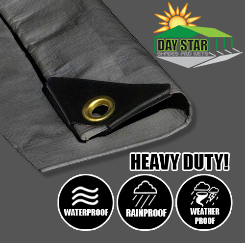 EXTRA Heavy Duty 12 mil Silver Tarp 3 Ply Coated Reinforced Canopy 6 oz 3 Layer