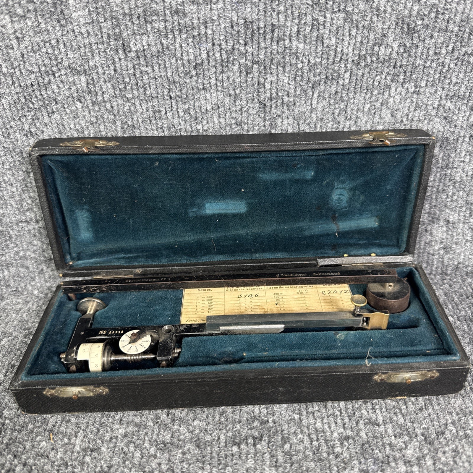 1922 G. Coradi Zurich Switzerland Compensating Polar Planimeter Dietzgen # 29518