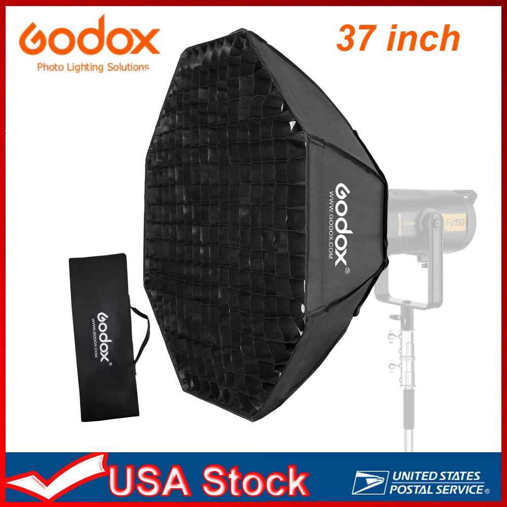 Godox Octagon Softbox 37" 95cm Bowens Mount and Honeycomb Softbox for Monolight