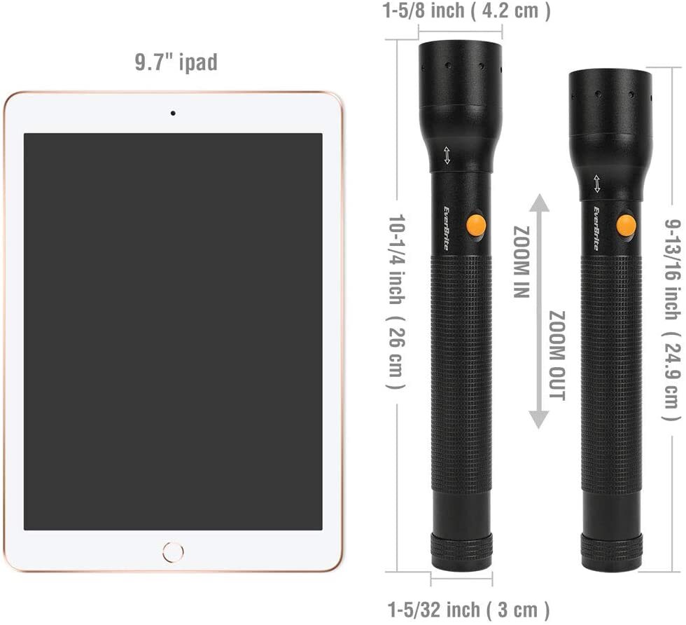 EverBrite Ultra Bright Tactical Flashlight Heavy-duty w/3C Alkaline Batteries